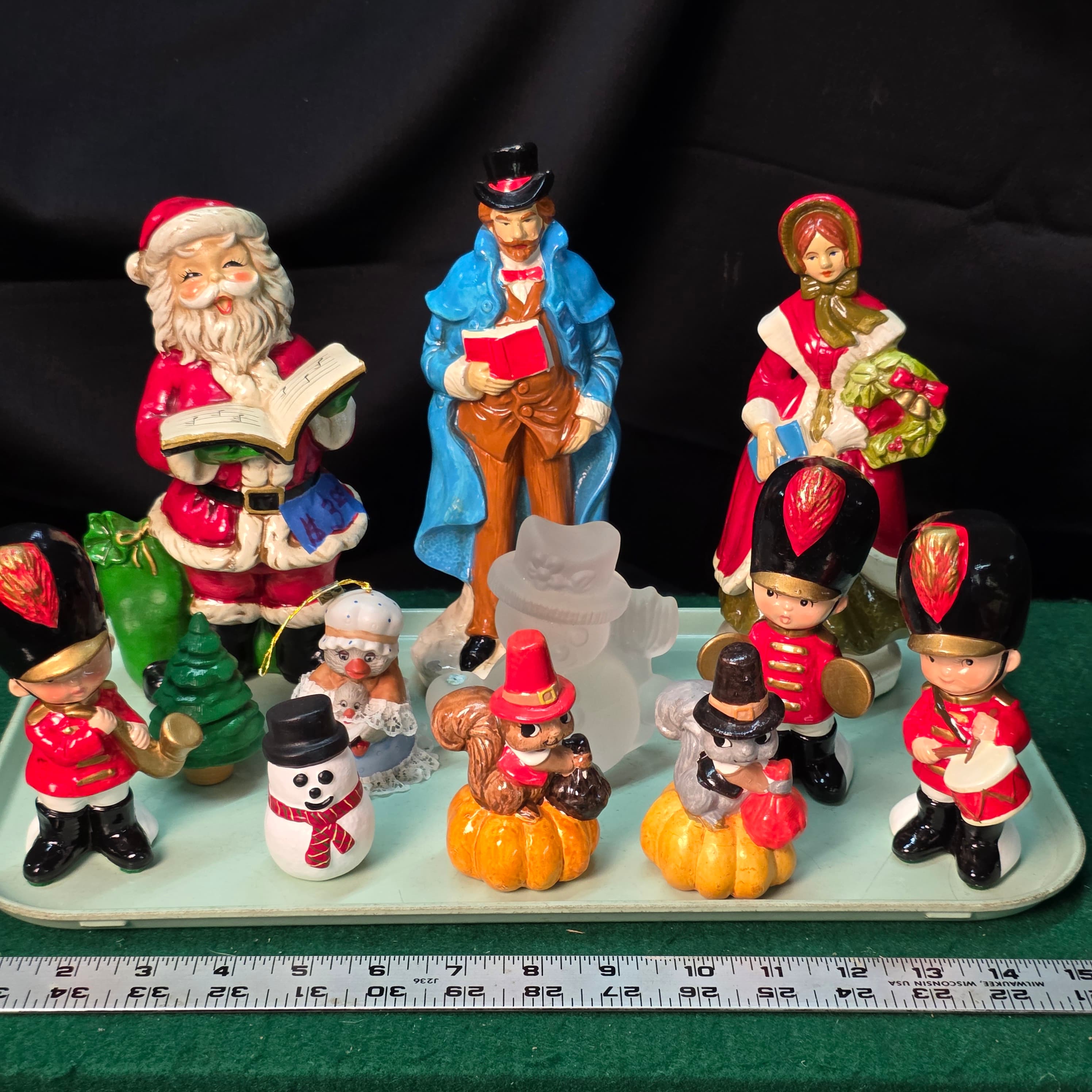 Vintage Holiday Figurines, Mixed Lot of 12