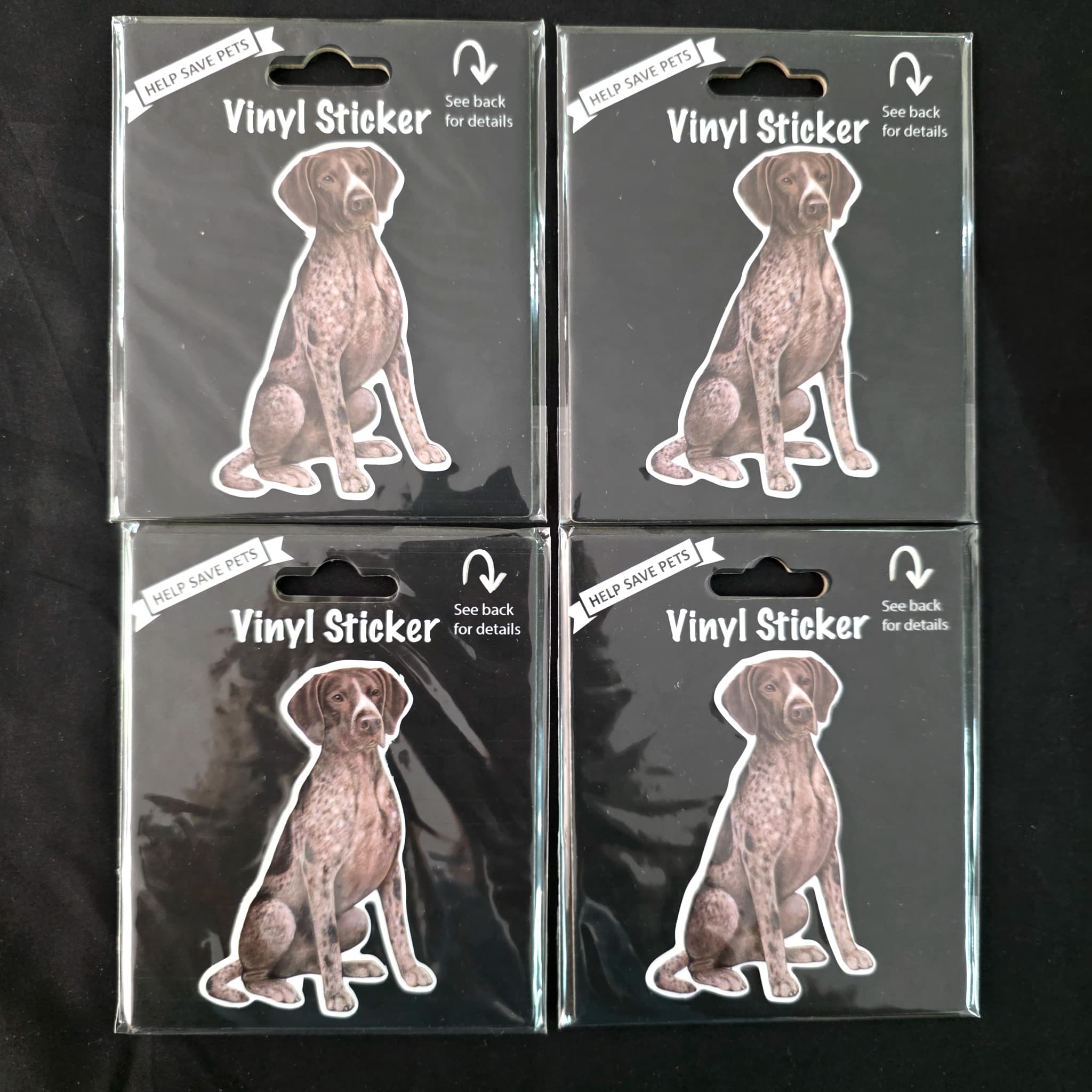 German Shorthaired Pointer Vinyl Stickers, Set of 4