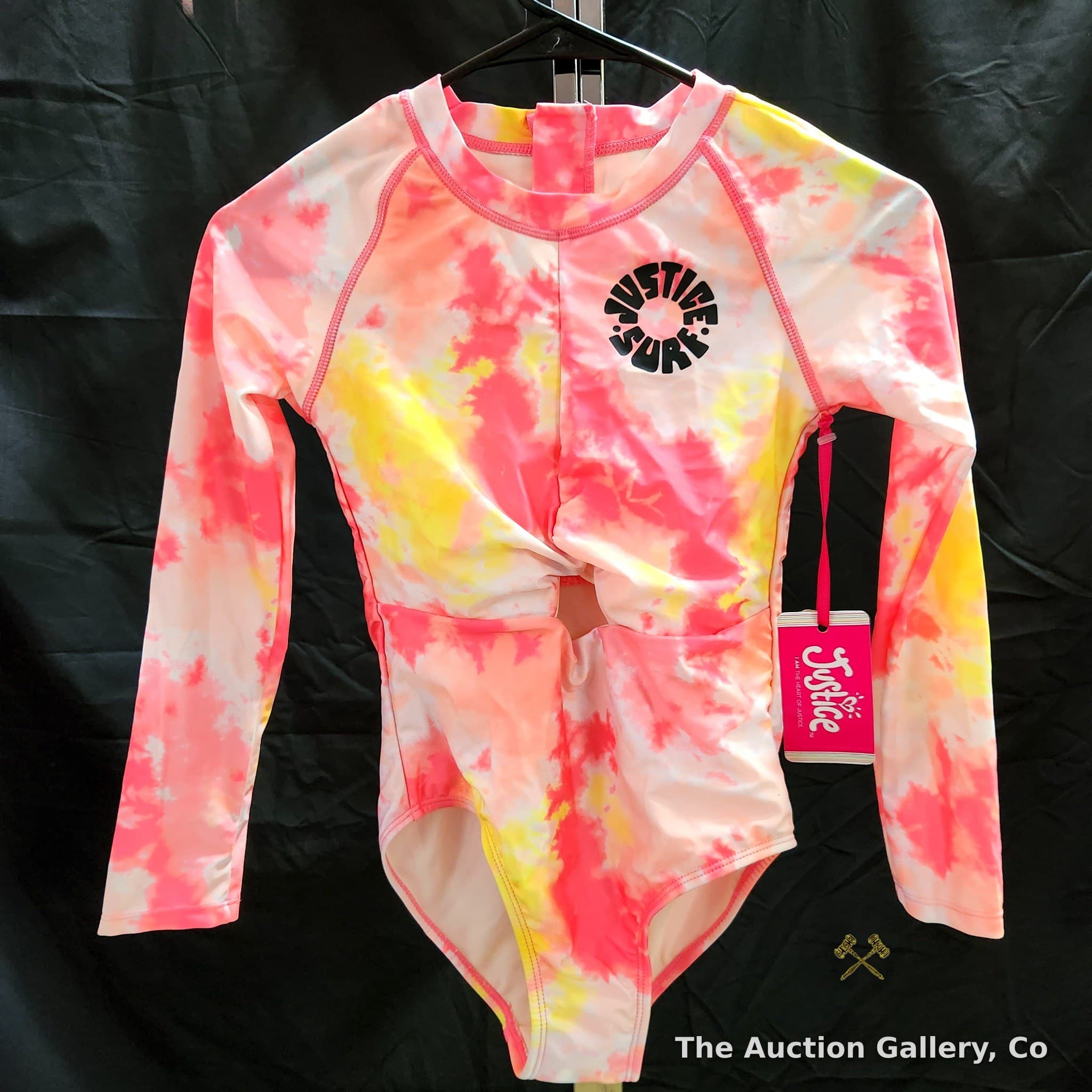 Justice Retro Surf Tie-Dye One-Piece Swimsuit, Girls Size 10, NWT