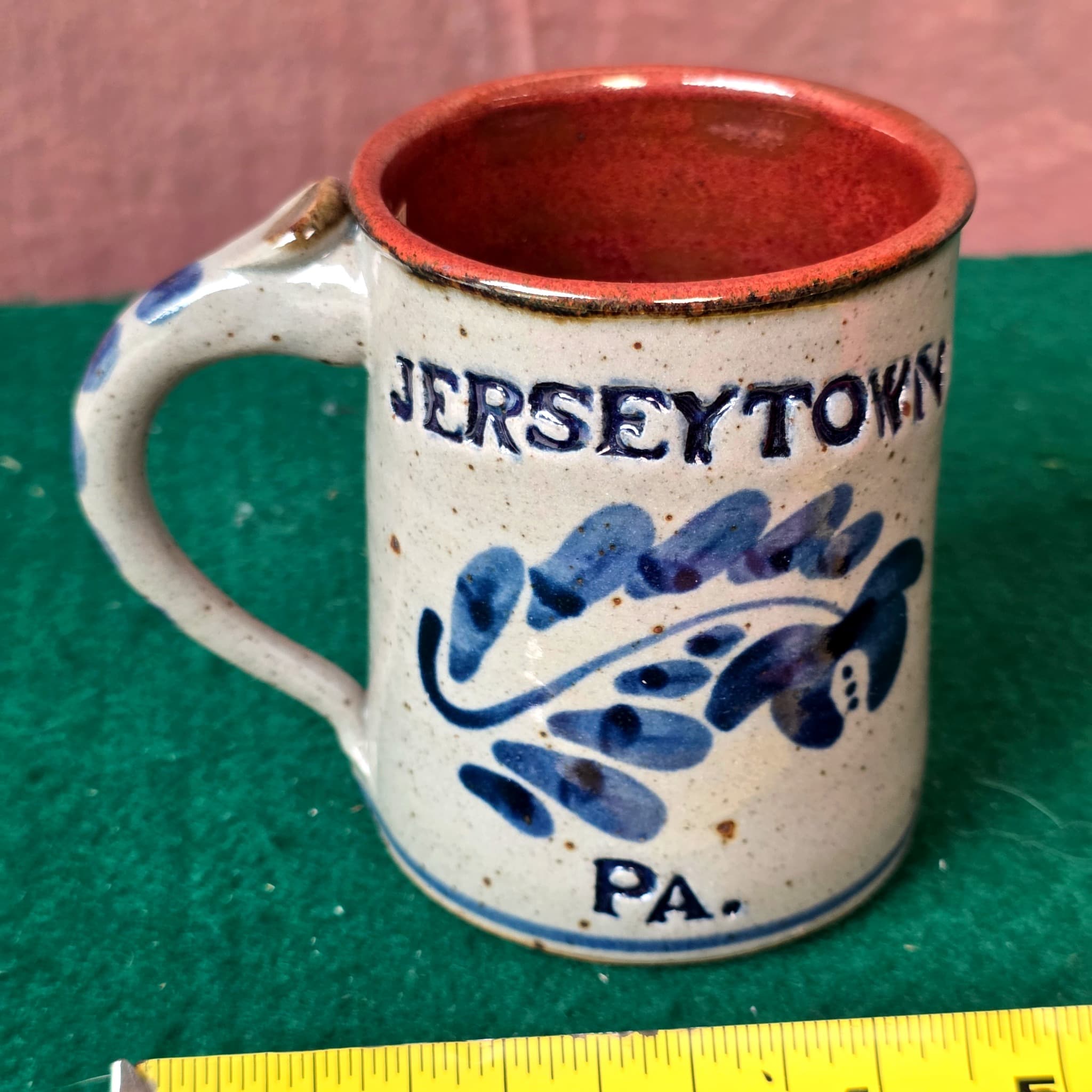 Jerseytown PA Signed Stoneware Mug, Haney 1994