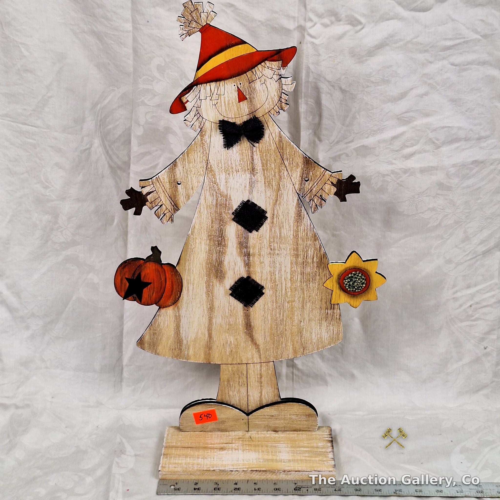 Wooden Scarecrow Fall Decor Figure, approx. 24" Tall