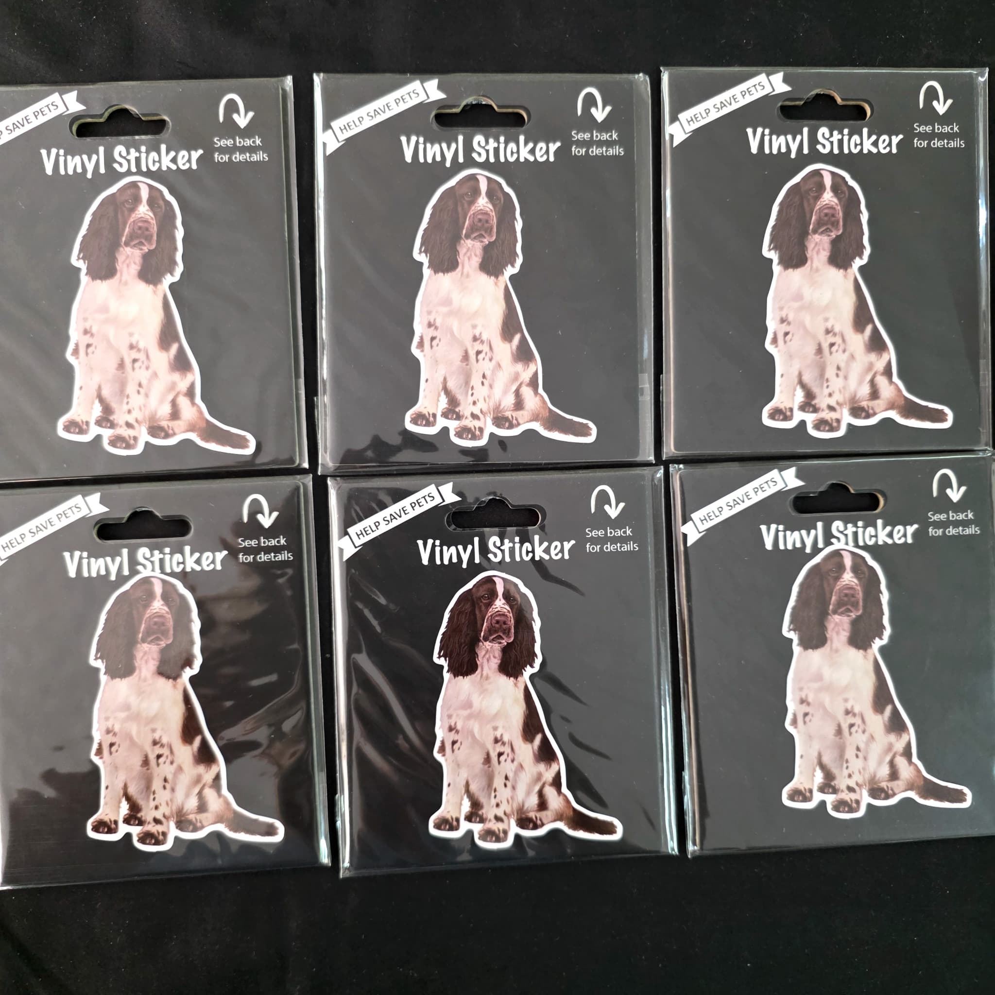 Set of 6 Springer Spaniel Vinyl Stickers, Brand New