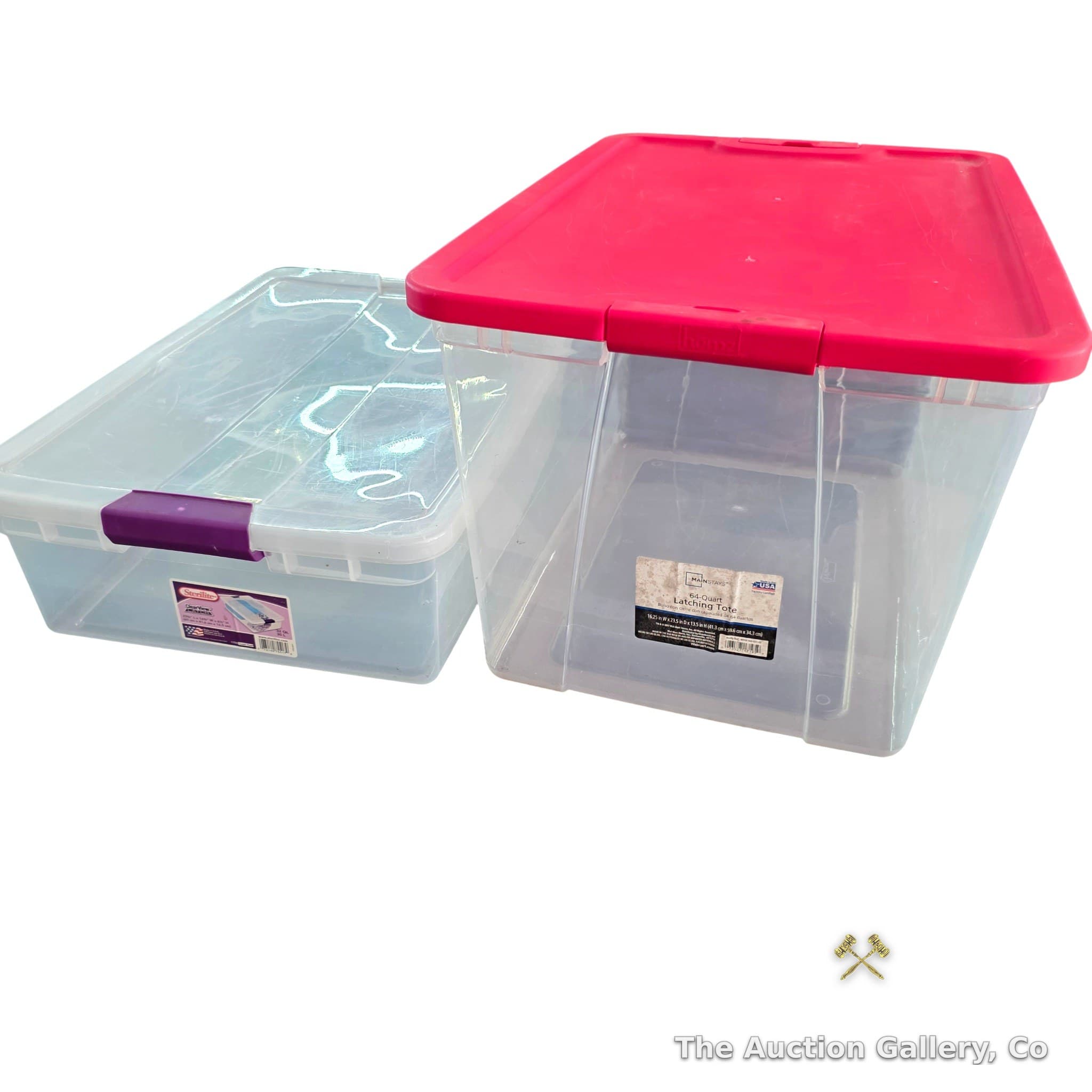 Sterilite & Mainstays Plastic Storage Totes, Set of 2