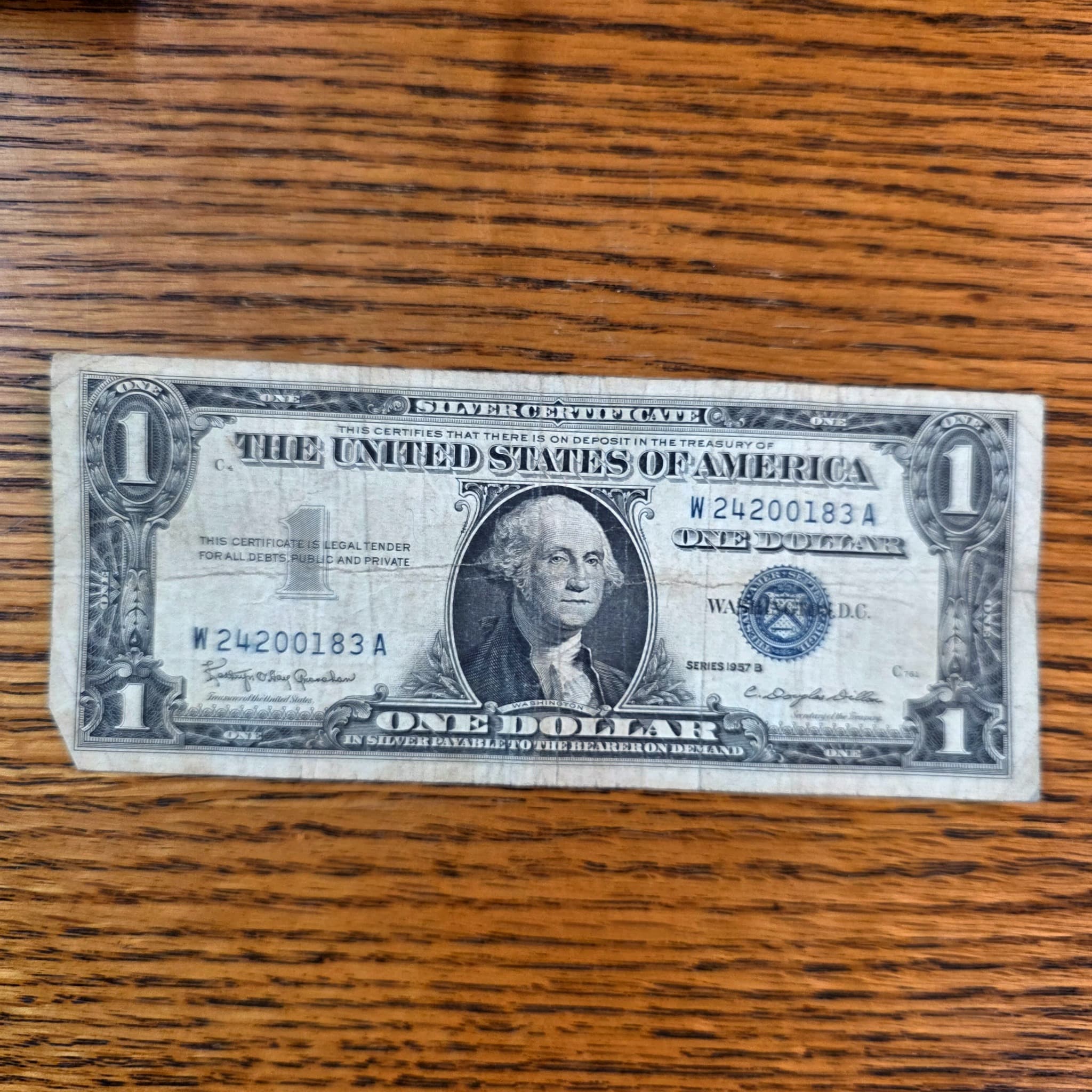 1957-B $1 Silver Certificate, Blue Seal