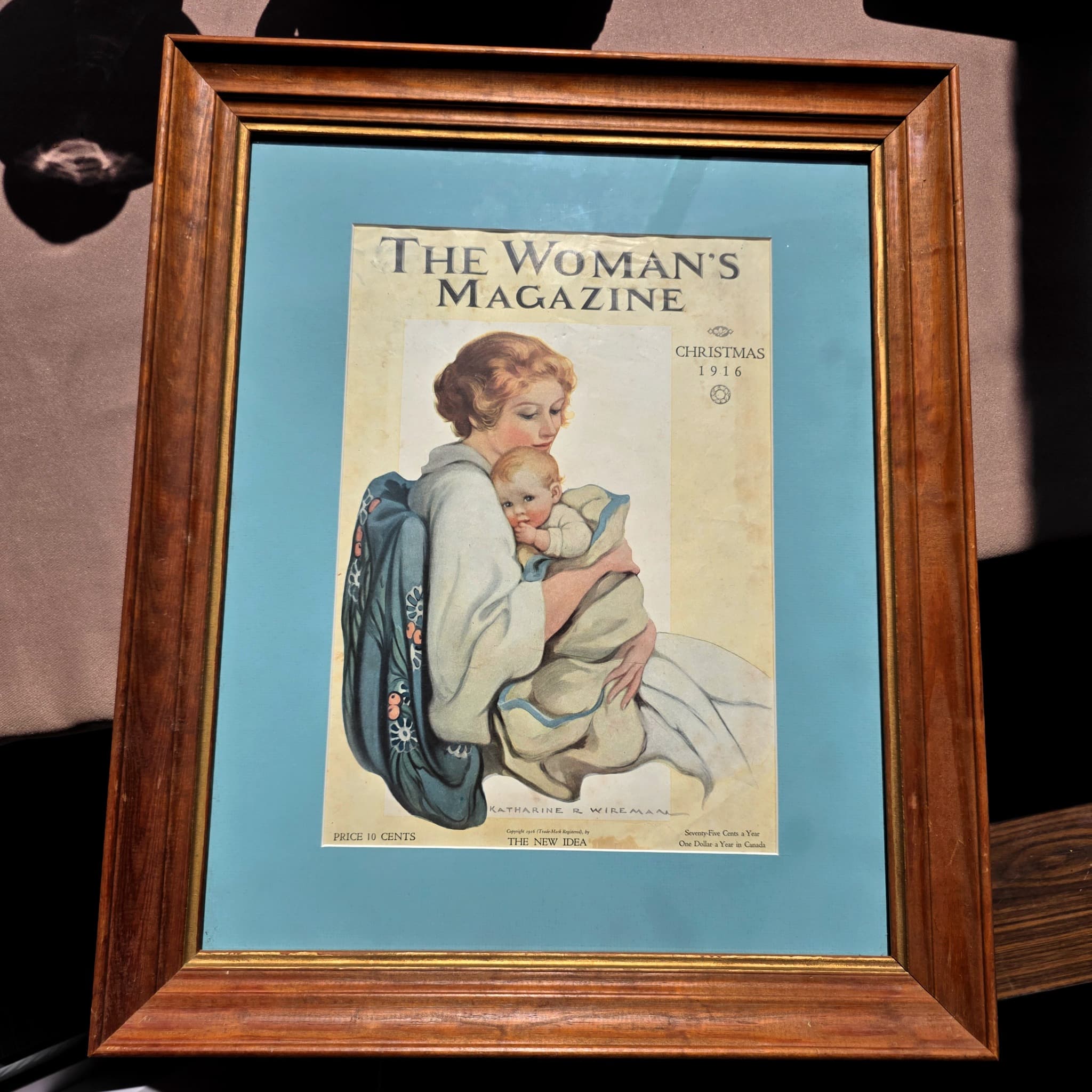 Framed 1916 Woman's Magazine Christmas Cover Art