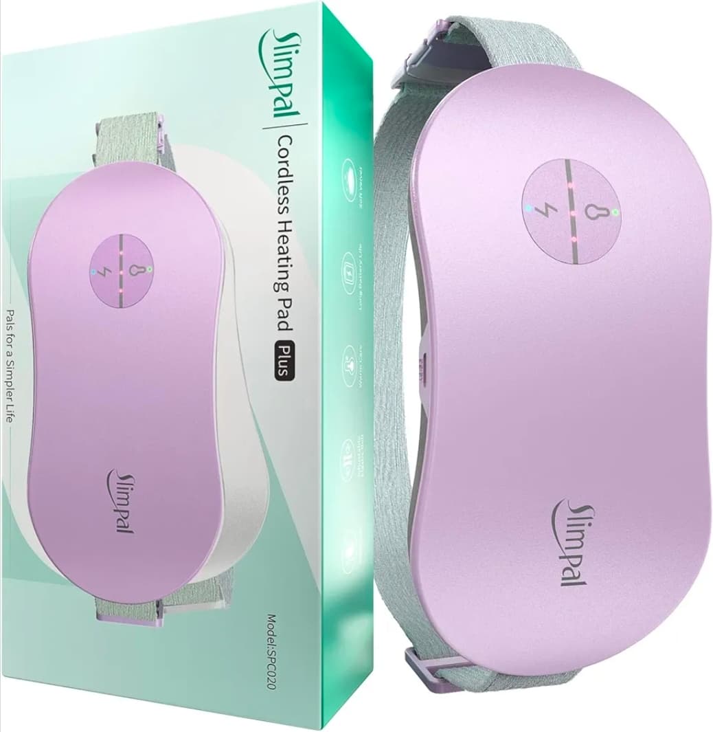 Slimpal Heating Pad for Period Cramps, Portable Cordless Electric Heating Pad for Menstrual Pain Relief, Stocking Stuffers, Rechargeable Wearable Heat Pad for Her Women Girl, Purple