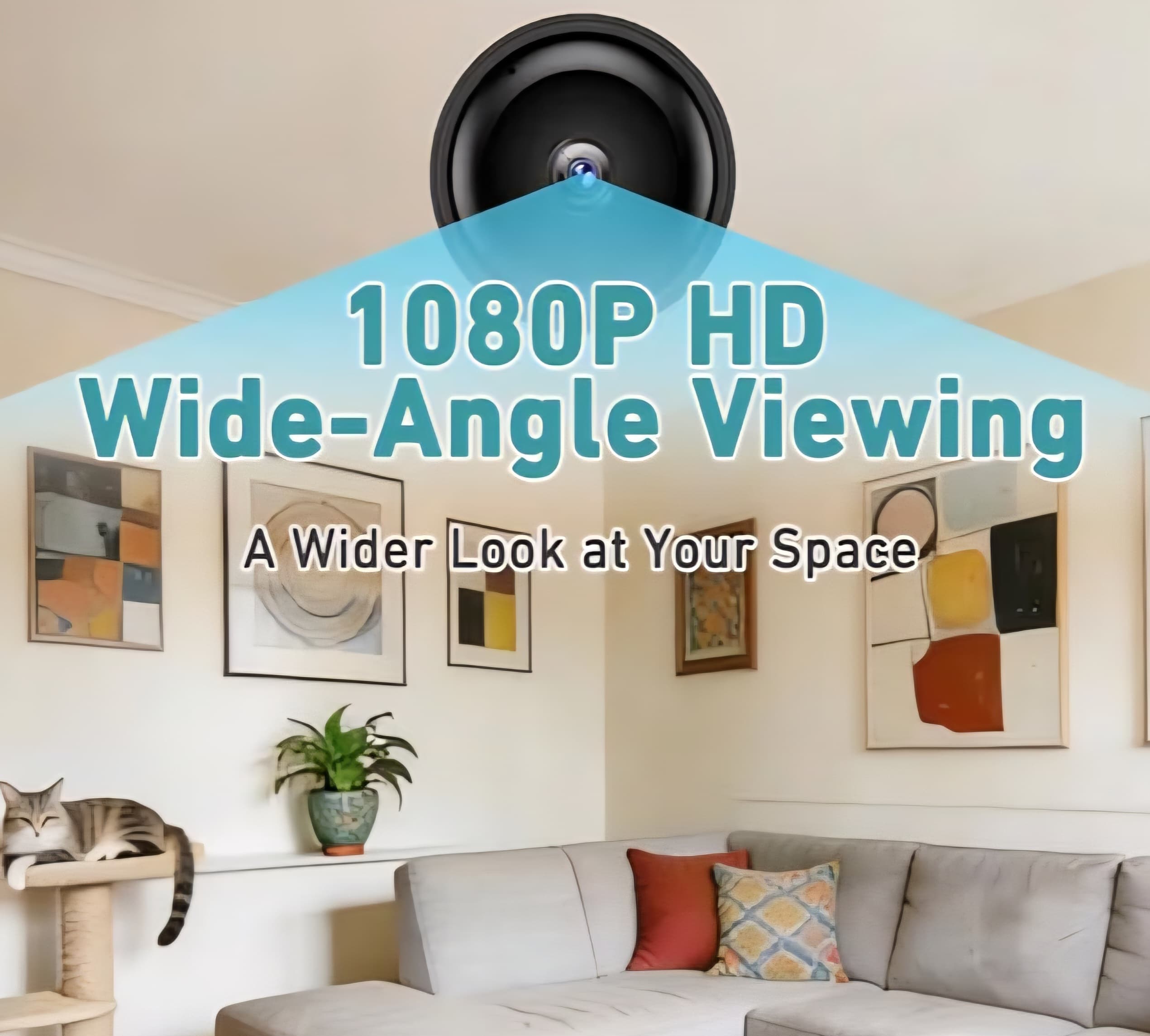 Security Camera 1080p HD - Night Vision - Motion Detection - 130Β° Wide A gle Lens - Cloud Storage or SD Card