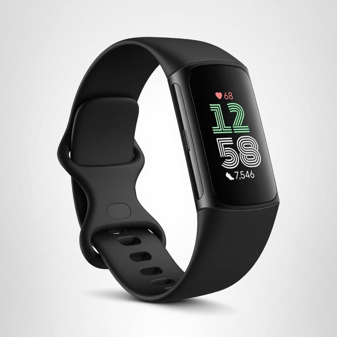 Fitbit Charge 6 Fitness Tracker with Google Apps - Track Health (Obsidian/Black)