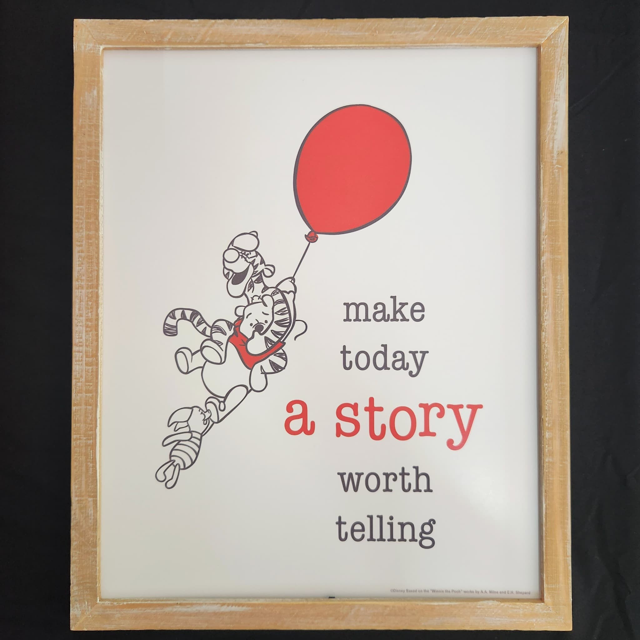 Disney Winnie the Pooh "Make Today a Story" Framed Wall Decor