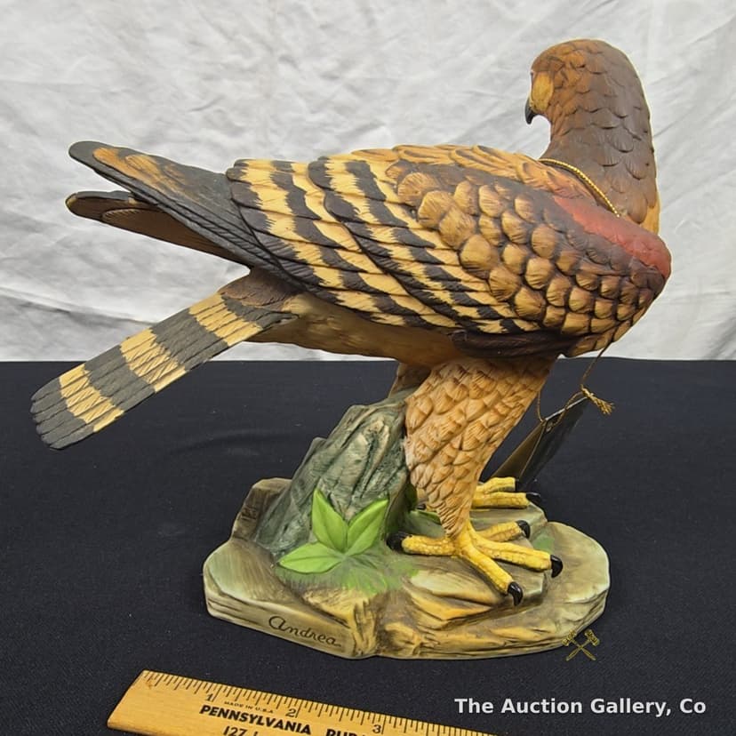 Andrea by Sadek Red-Shouldered Hawk Porcelain Figurine, #1557 โ photo 5