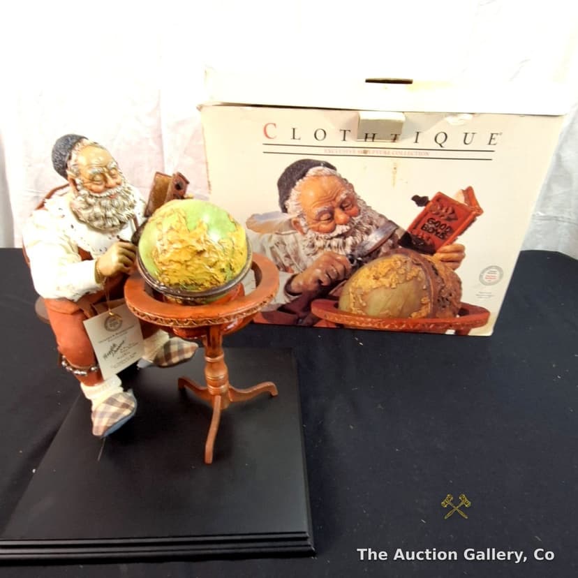 Possible Dreams Clothtique Santa with Globe Figurine, Original Box