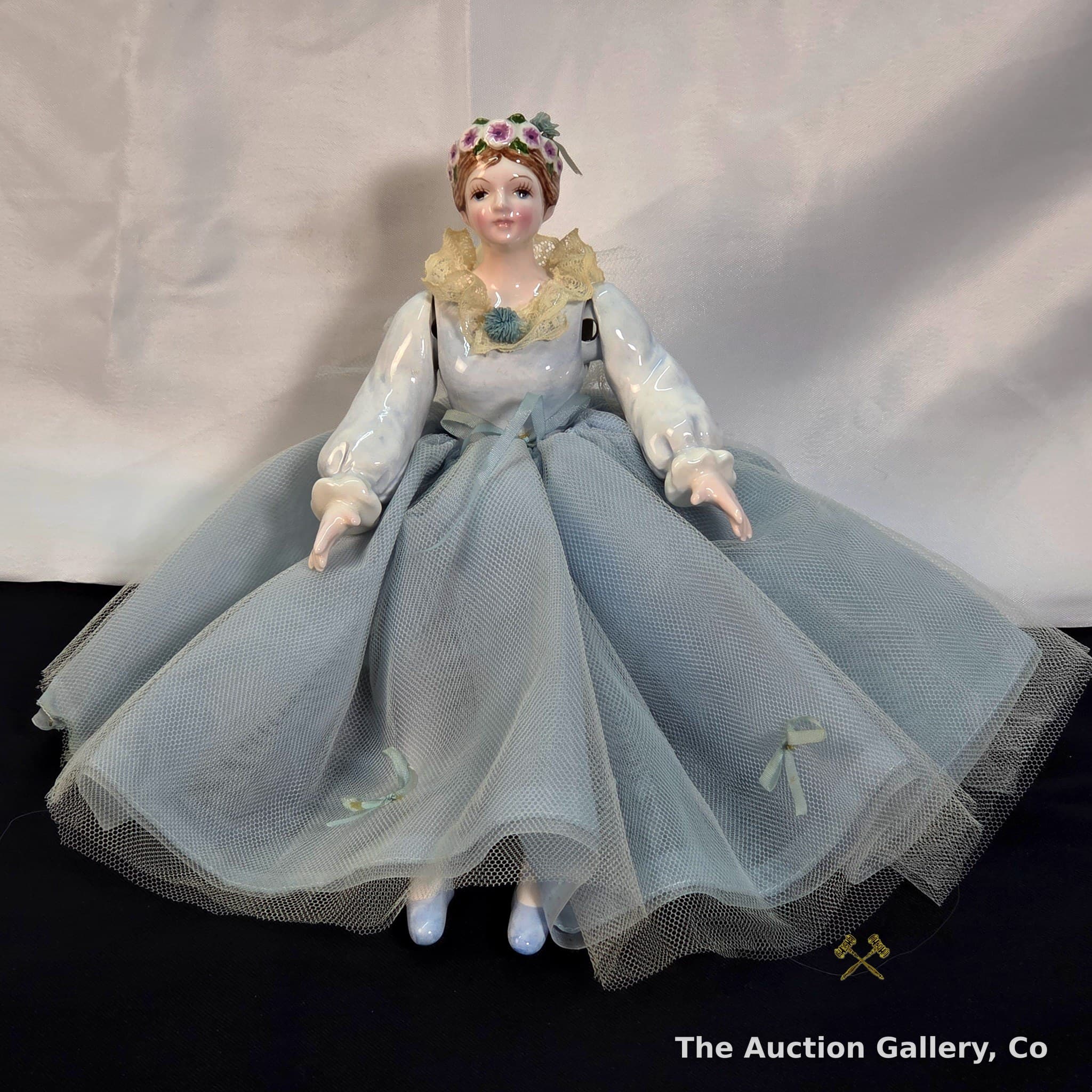 Schmid "Blue Danube" Porcelain Music Box Doll, Y. Yamada, 1991