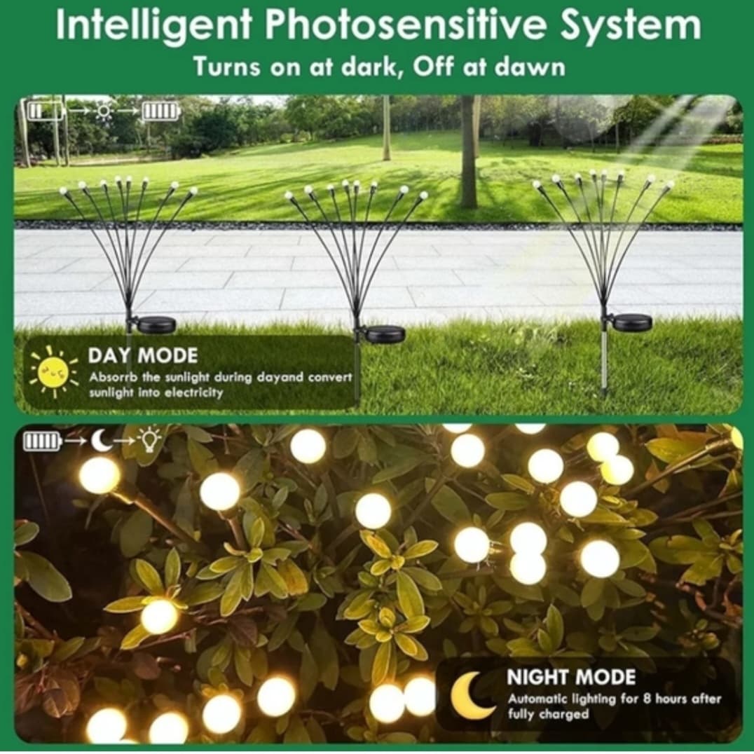 Solar LED Garden Lights (2 Pack) - IP65 Waterproof - Rain/Snow Resistant