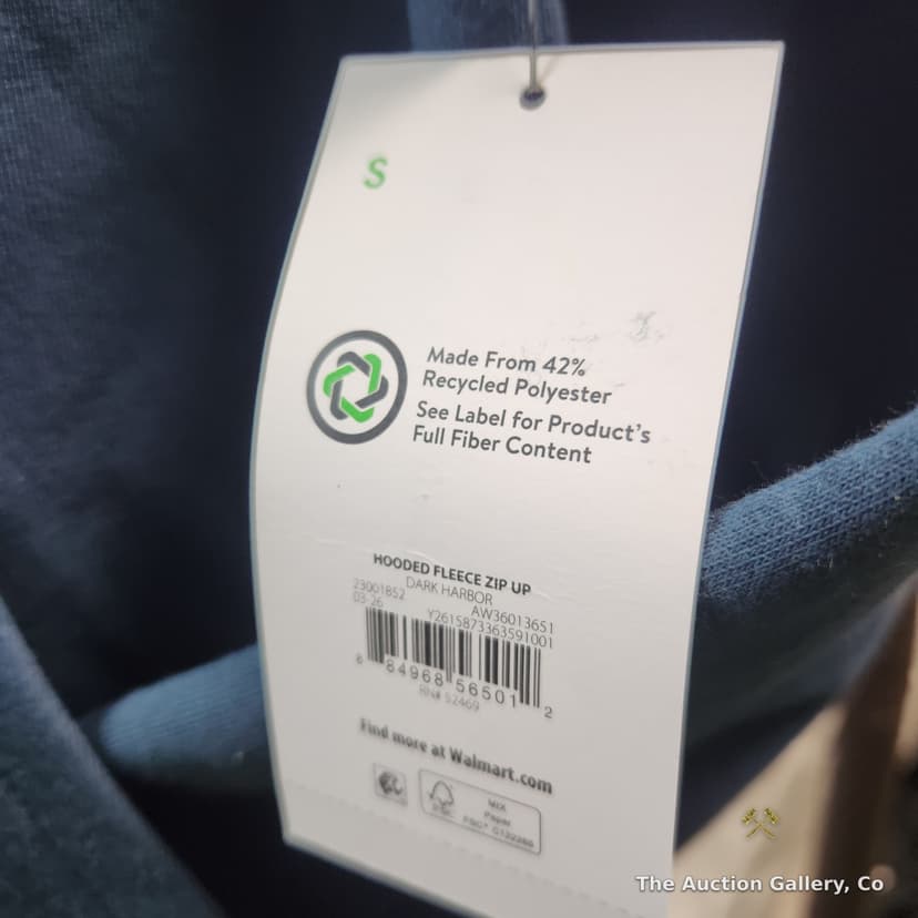 Athletic Works Hooded Fleece Zip-Up, Size Small, New with Tags β photo 3