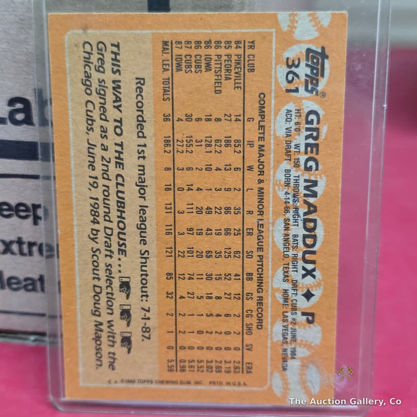 1988 Topps Greg Maddux #361 Chicago Cubs Baseball Card โ photo 2