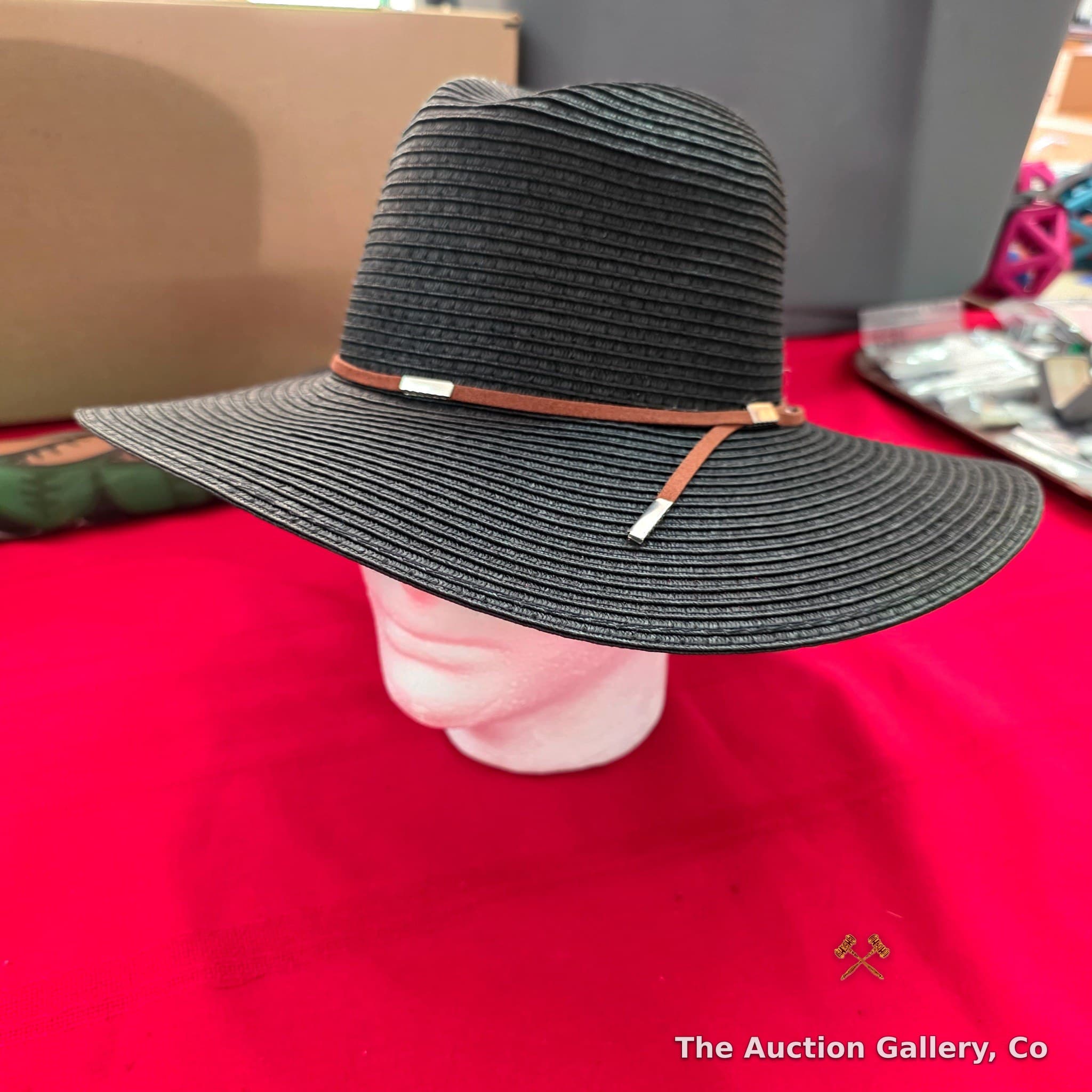 DPC Black Wide-Brim Sun Hat, One Size