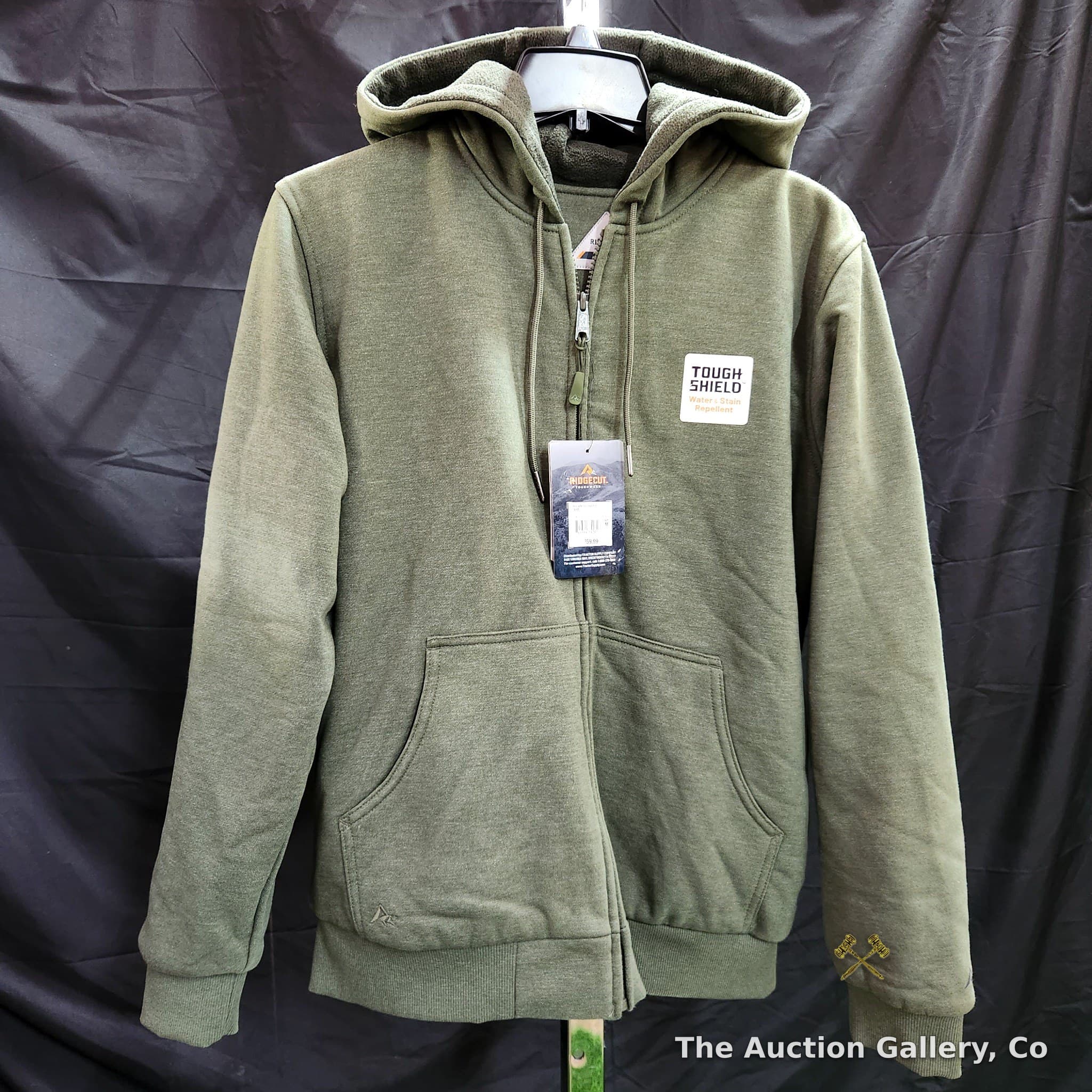 Ridgecut Toughwear Full-Zip Fleece Hoodie, Olive, Size M