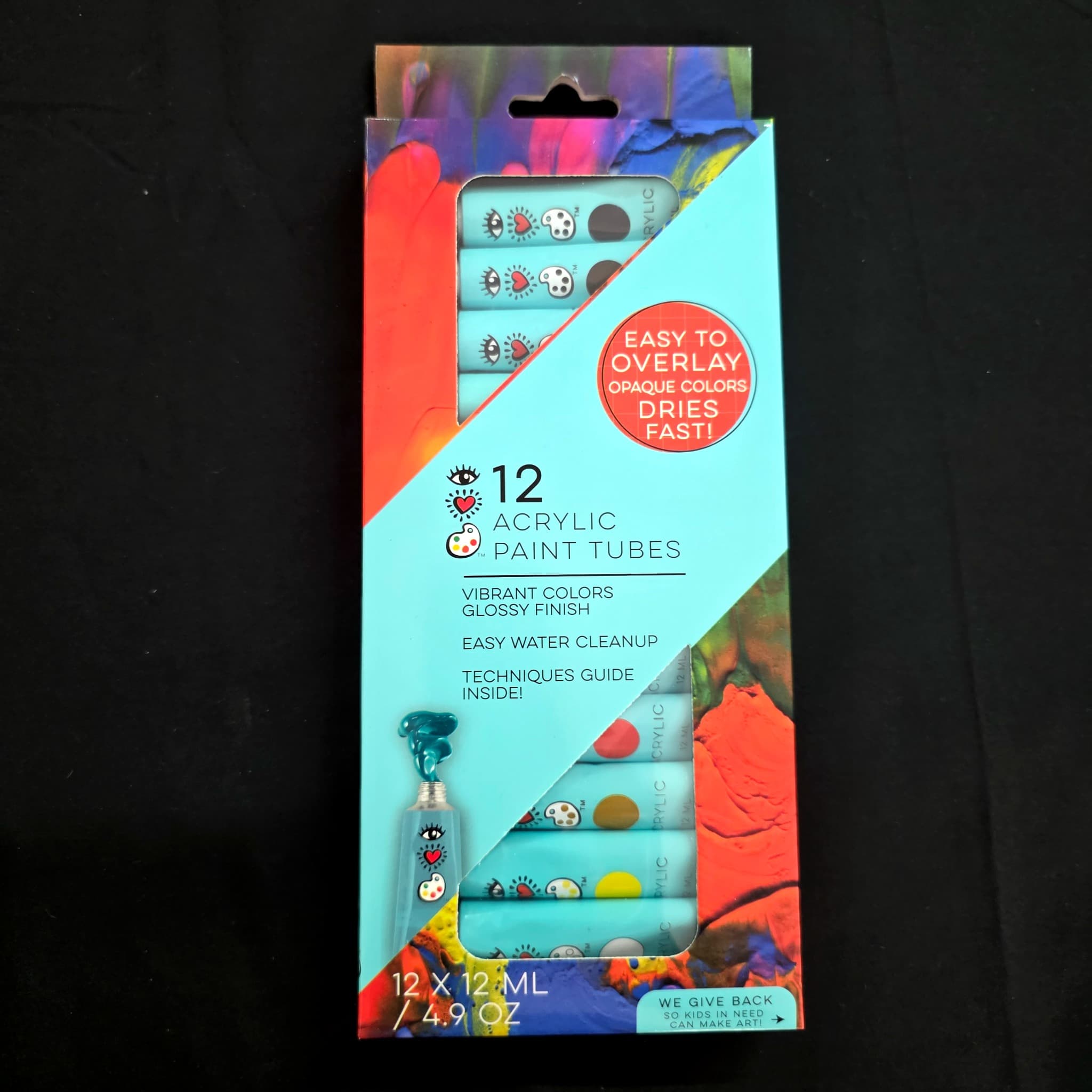Acrylic Paint Tubes, Set of 12 β Brand New