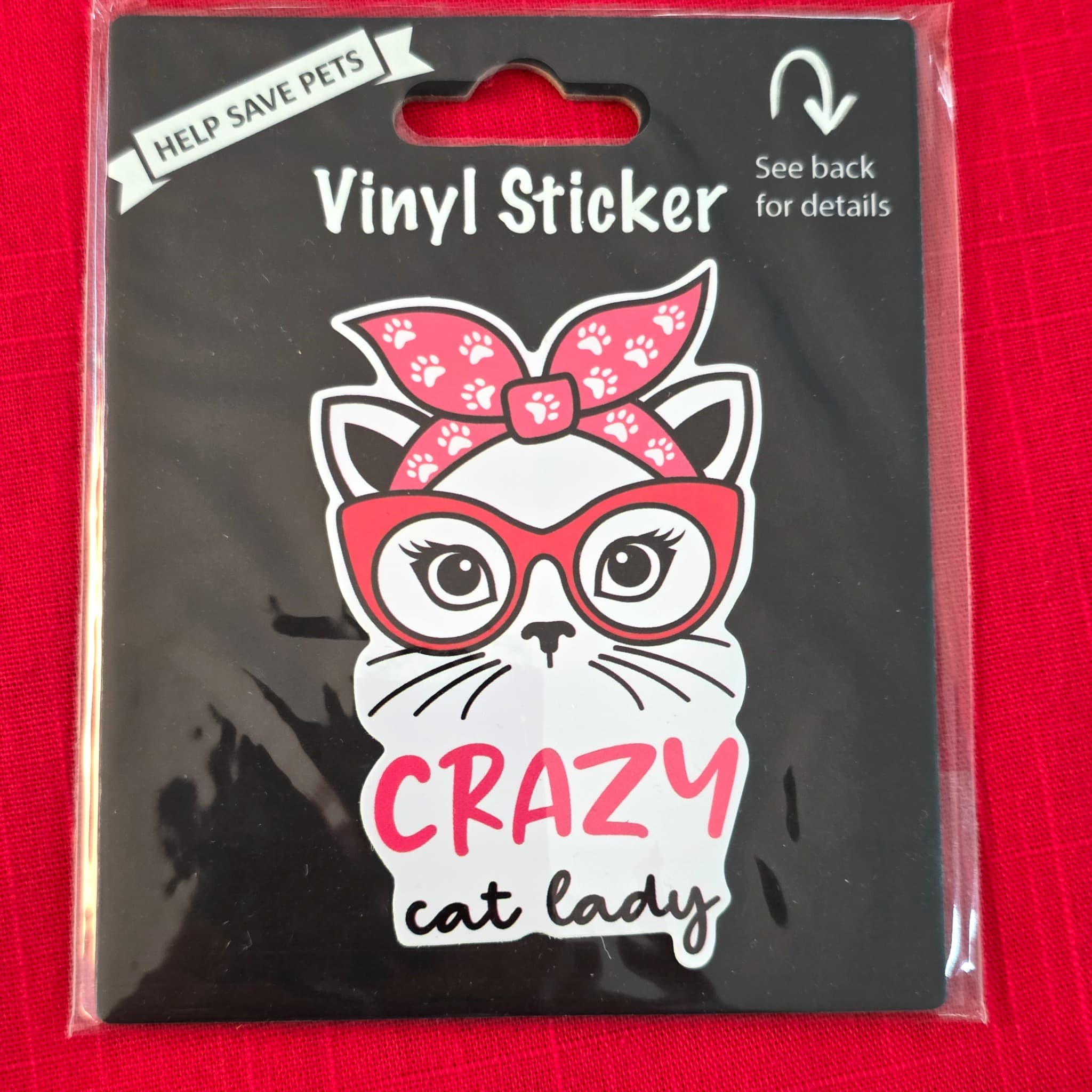 Crazy Cat Lady Vinyl Sticker, Brand New