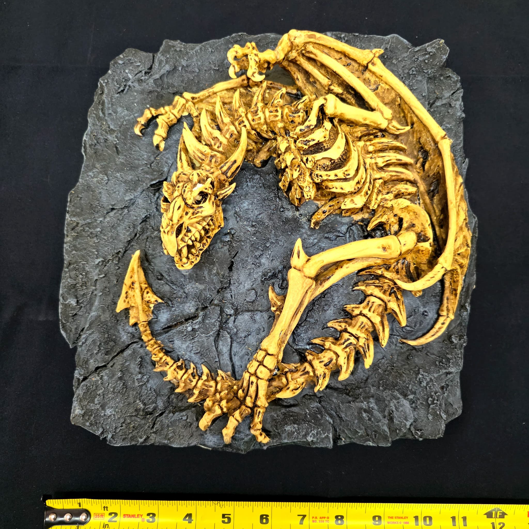 Gold Dinosaur Skeleton Fossil Replica Wall Art, 12" x 12"