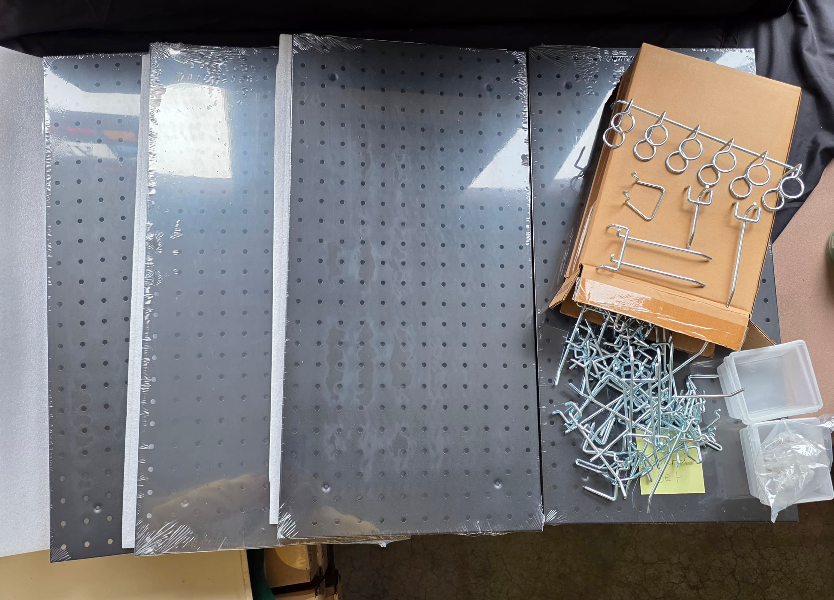 Metal Peg Board Set - 12" x 24" panels, 4 metal panels & Peg assortment