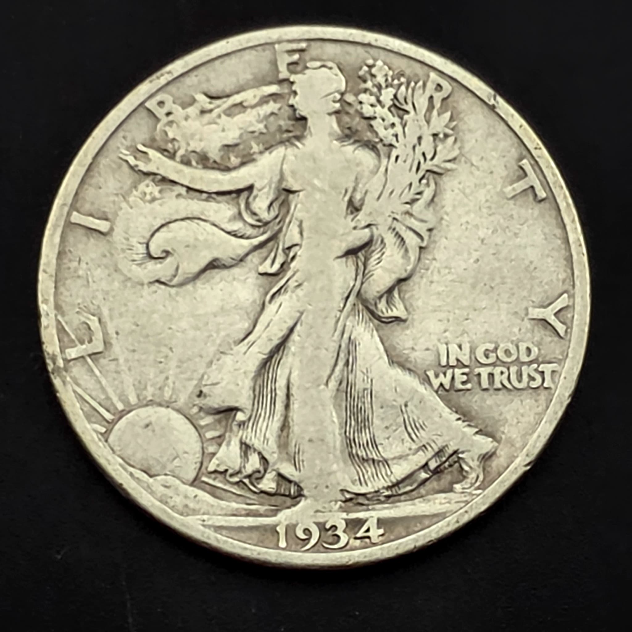 1934-S Walking Liberty Half Dollar, 90% Silver