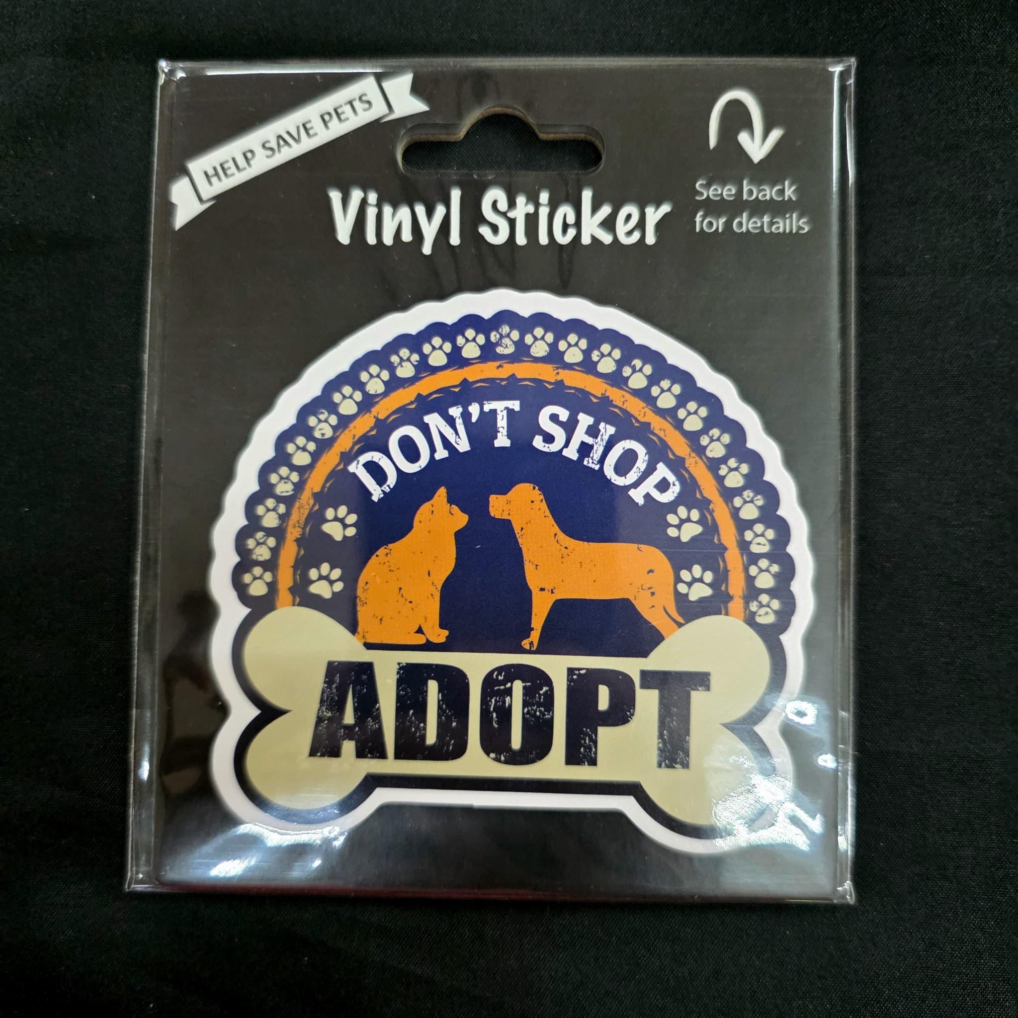 Don't Shop Adopt Vinyl Sticker, Pet Rescue
