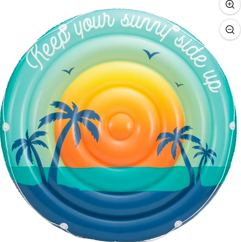 60" Adult Bluescape Tropical Paradise Island, Inflatable Pool Float, Blue & Yellow, Unisex