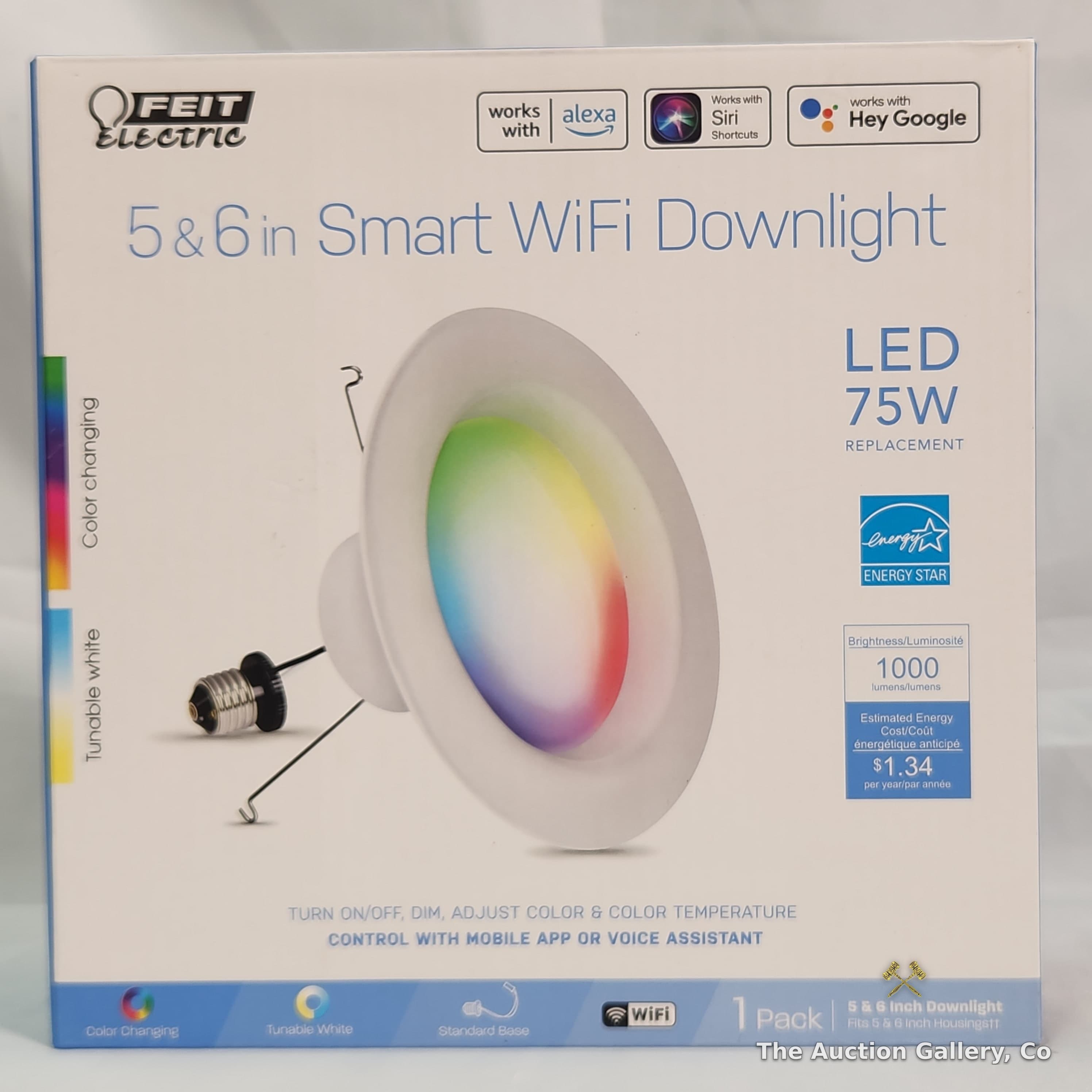 Feit Electric Smart WiFi LED Downlight, 5/6 in., Color Changing