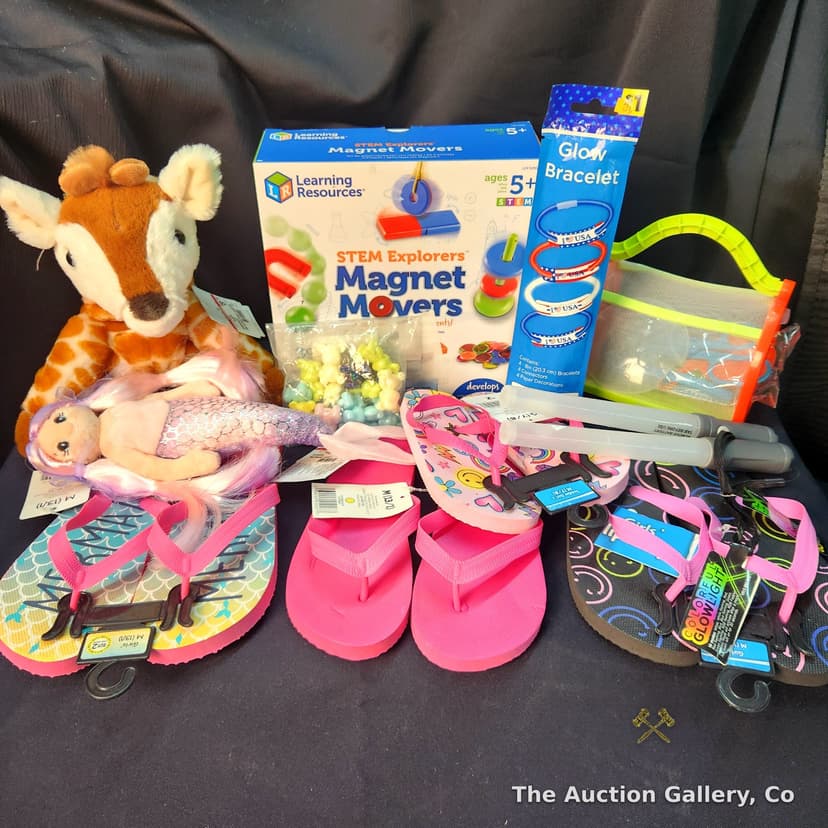 Girls' Kids' Lot โ Plush, STEM Kit, Flip Flops, Glow Toys, More