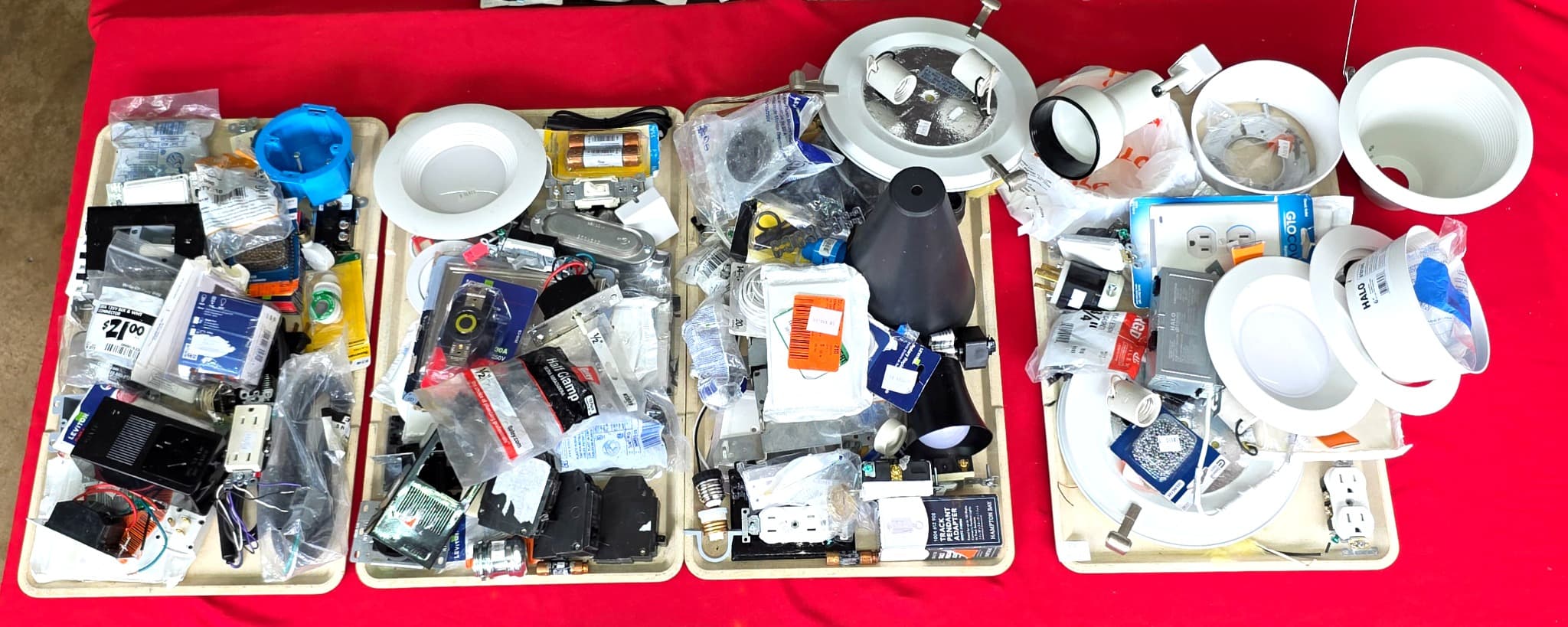 Huge Lot of Brand New Electrical Supplies, 4 Trays