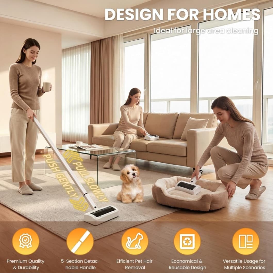 Rechargeable Pet Hair Remover - Adjustable Length