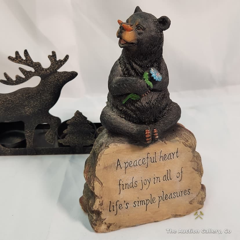 Cabin Decor Lot โ Lantern, Bear Figurine, Bear with Coasters & More โ photo 4