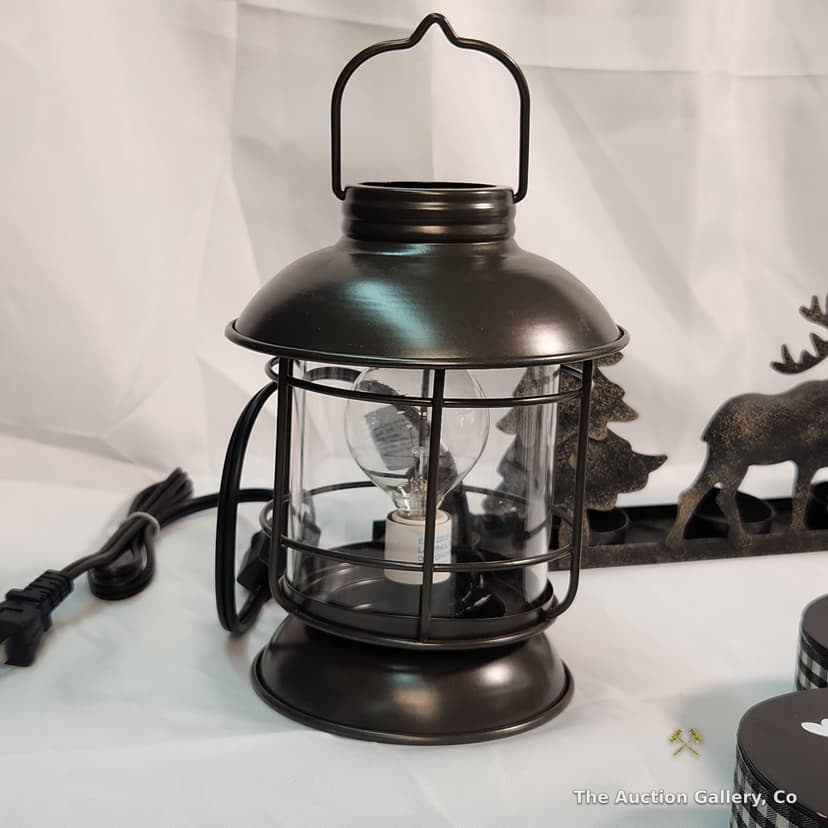 Cabin Decor Lot โ Lantern, Bear Figurine, Bear with Coasters & More โ photo 2