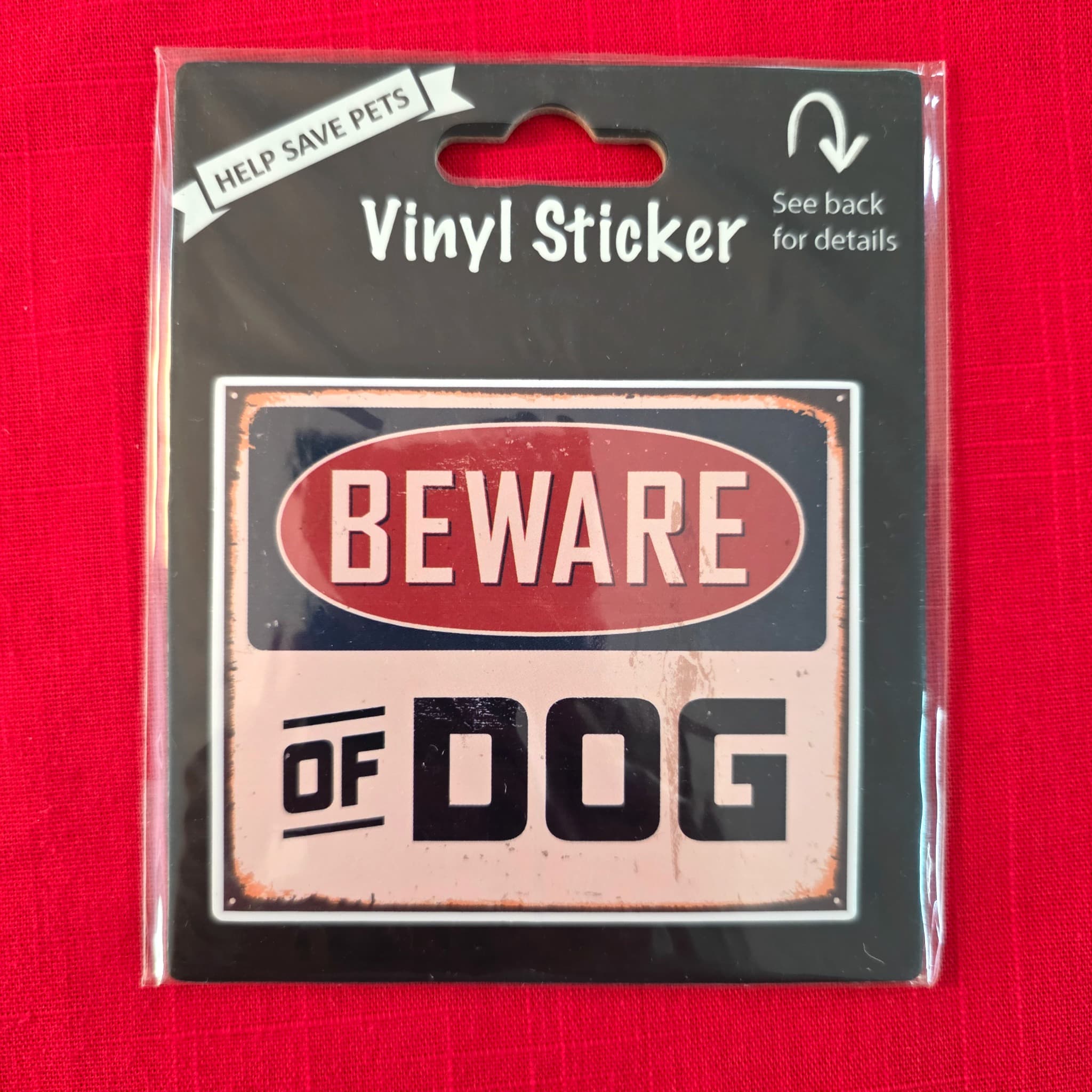Beware of Dog Vinyl Sticker, Brand New