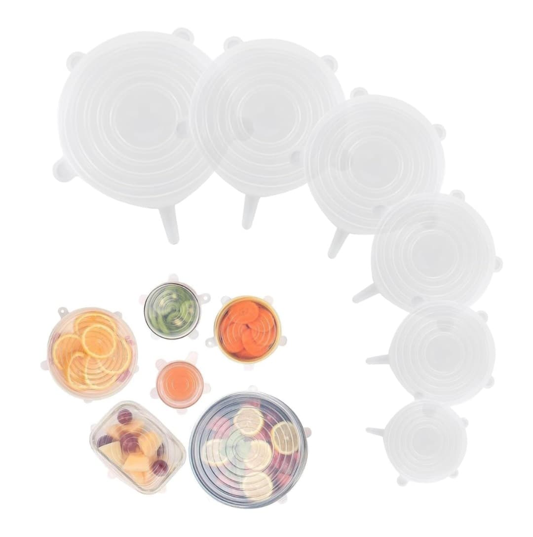 6 Pack Reusable Silicone Stretch Lids โ Airtight & Leakproof