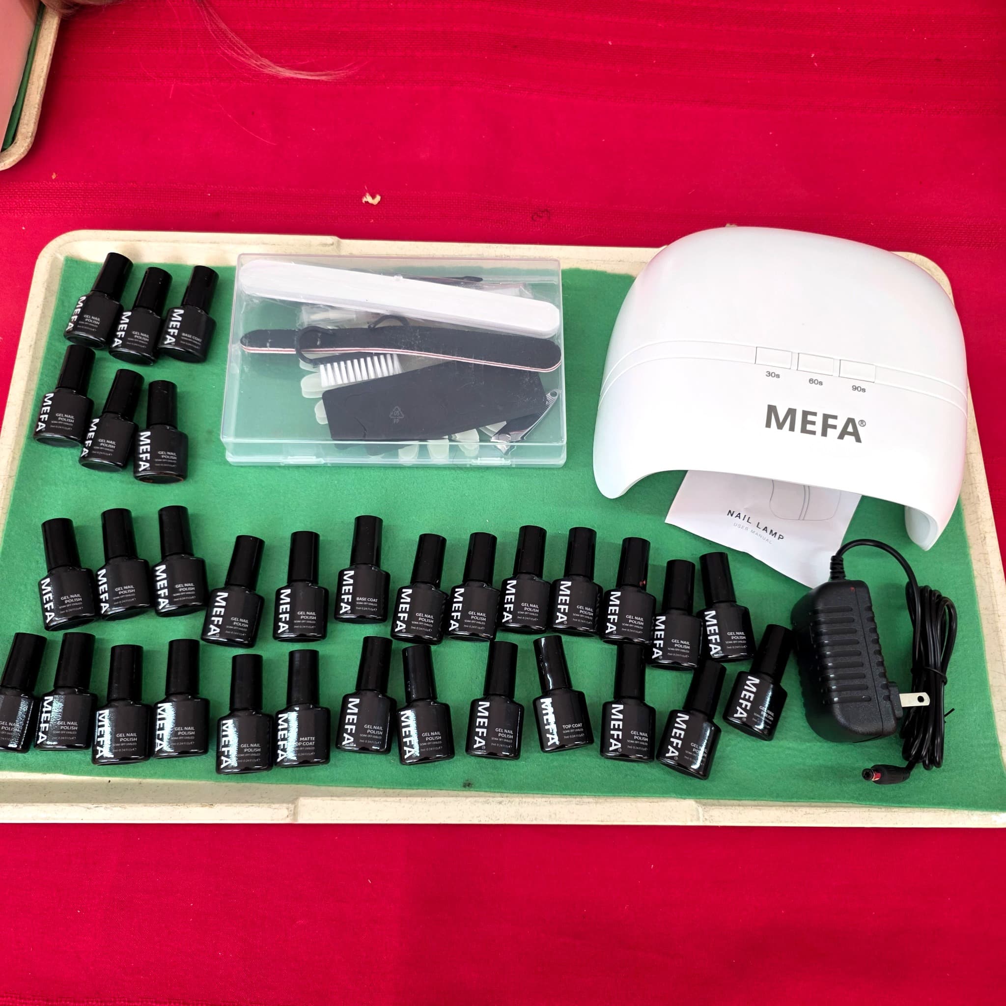 MEFA Nail Lamp Kit with Gel Polishes and Manicure Set