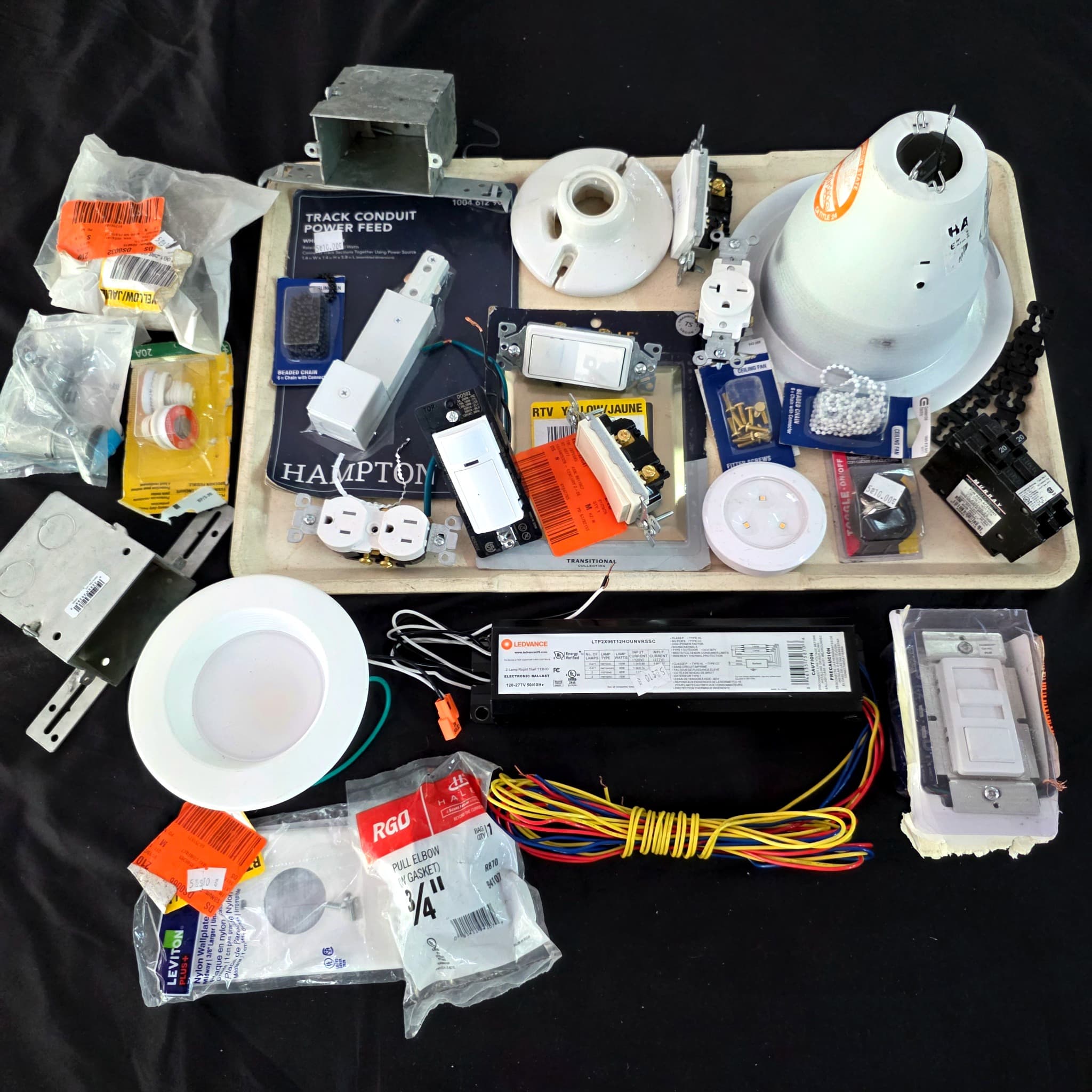 Mixed Lot of Electrical Supplies and Hardware