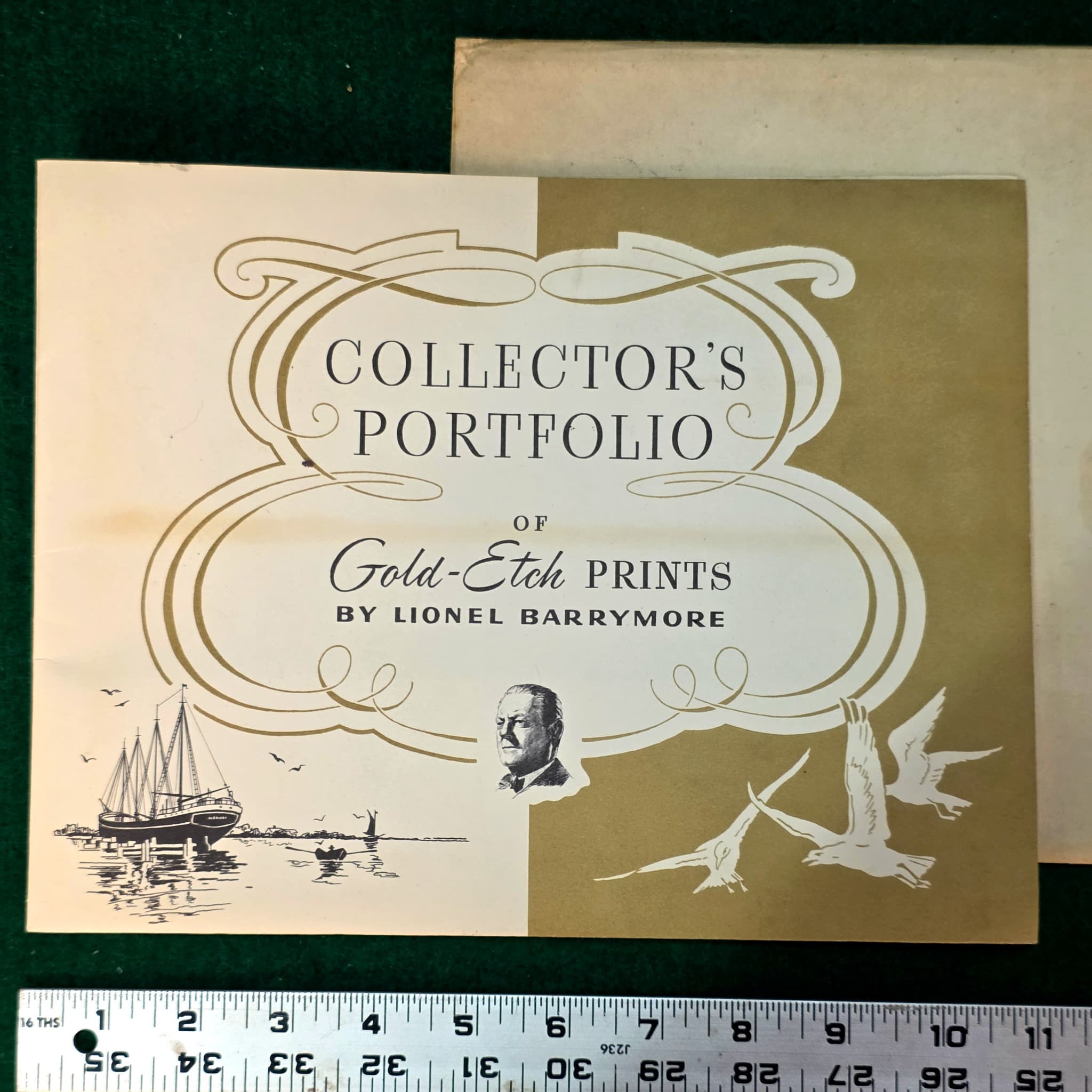 Lionel Barrymore Collector's Portfolio Gold-Etch Prints, Vintage