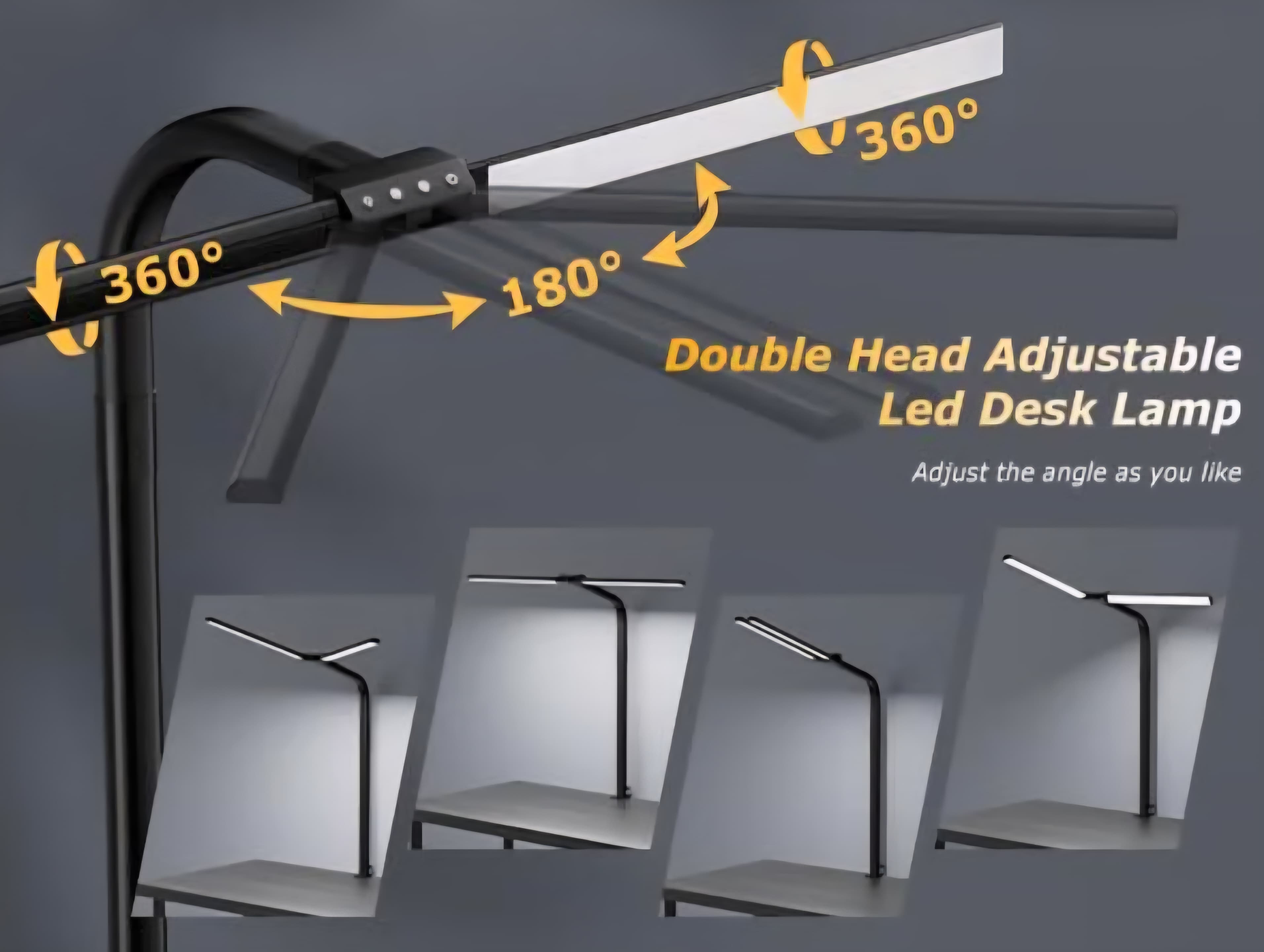 LED Double Head Desk Lamp