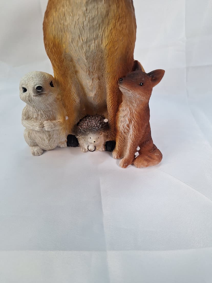 Resin Deer with Lantern & Woodland Friends Figurine, New β photo 3