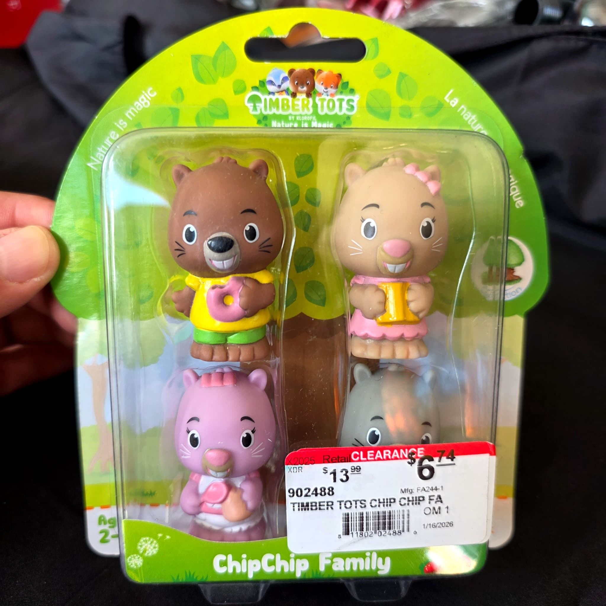 Timber Tots ChipChip Family 4-Figure Set, New in Package