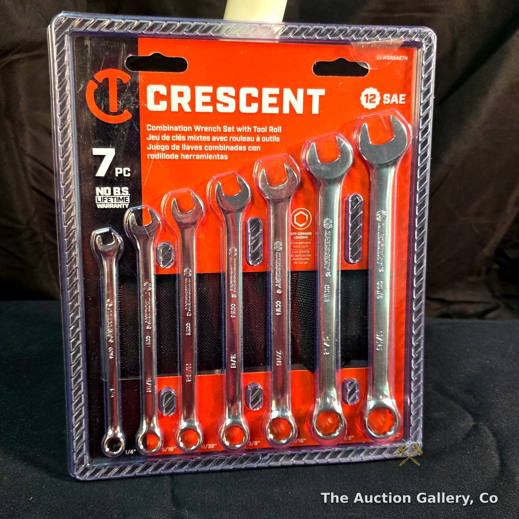 Crescent 7-Piece SAE Combination Wrench Set with Tool Roll, New