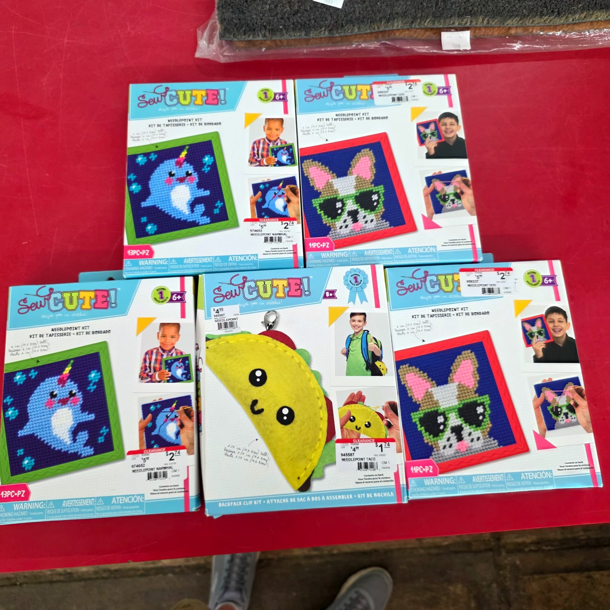 Sew Cute Kids Needlepoint & Craft Kits, Set of 5