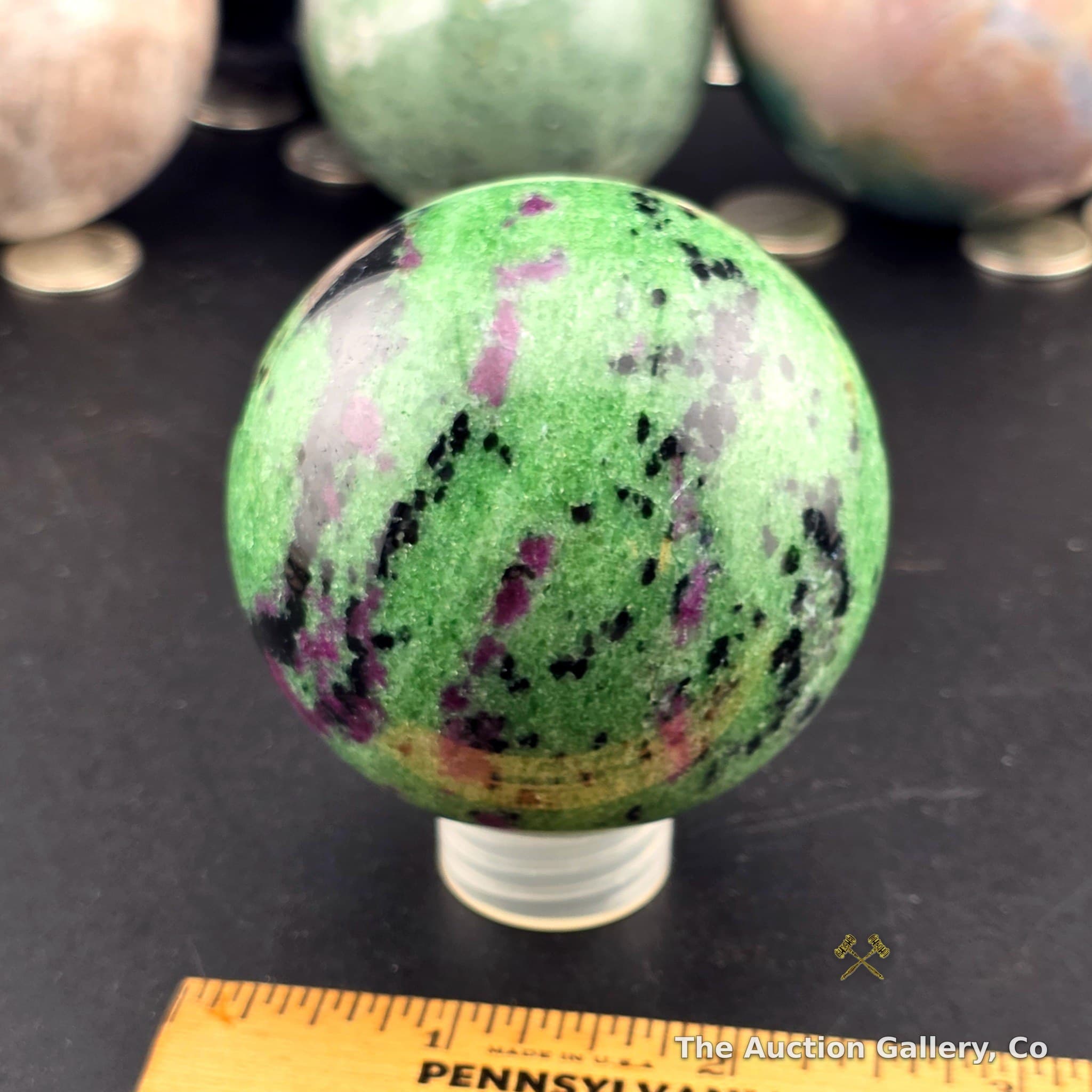 Ruby in Zoisite Polished Sphere, Approx 2.5"