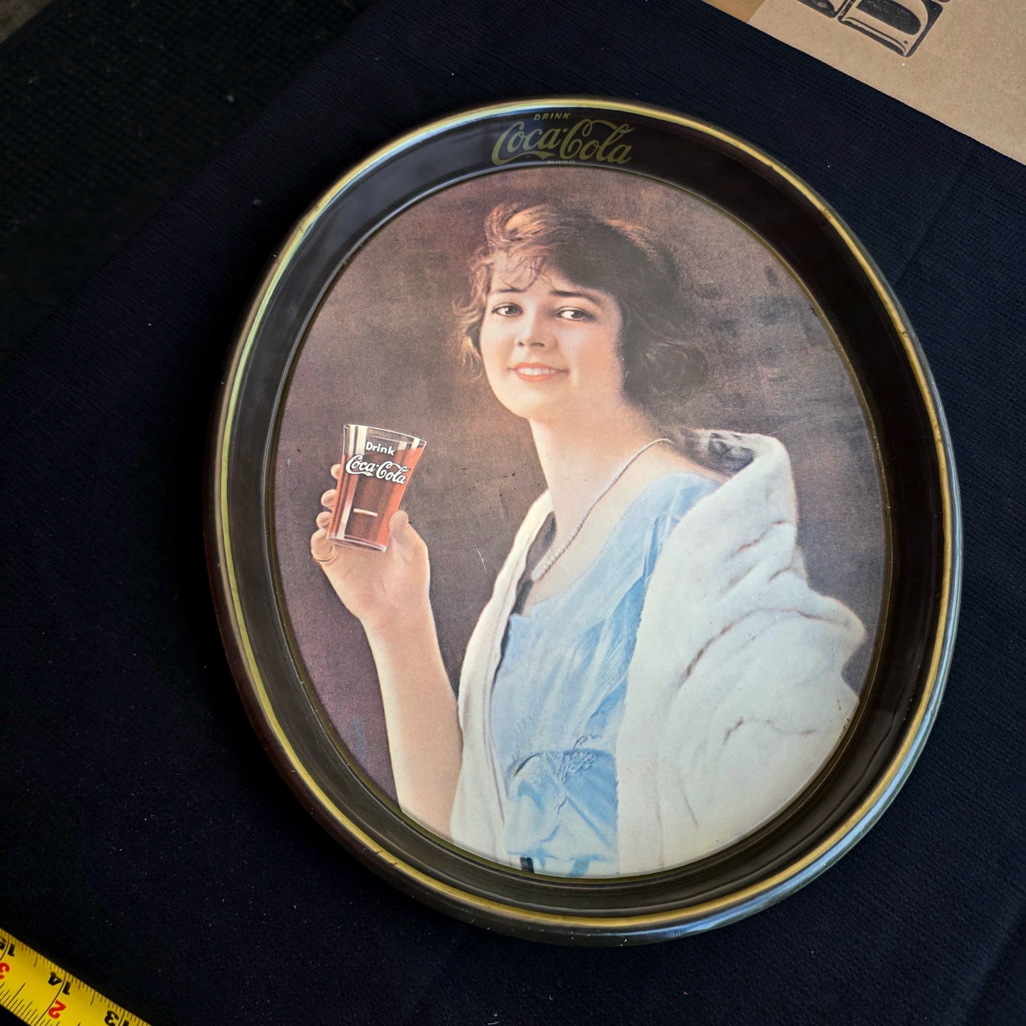 Vintage Coca-Cola Oval Advertising Tin Serving Tray