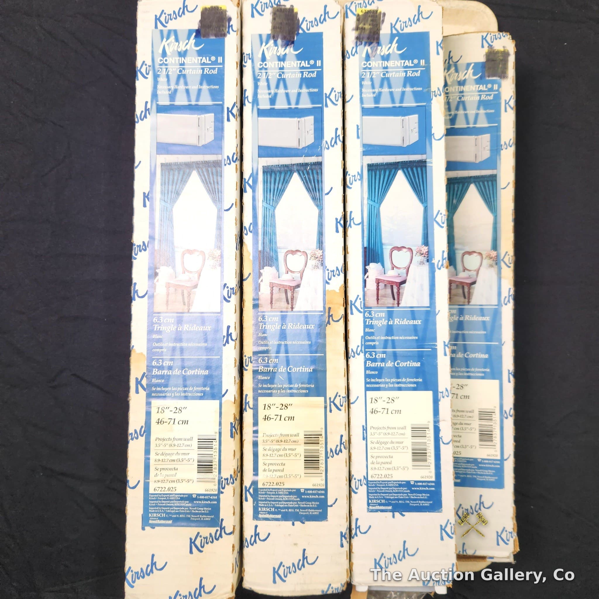 Kirsch Continental II 2ยฝ" Curtain Rods, Lot of 7