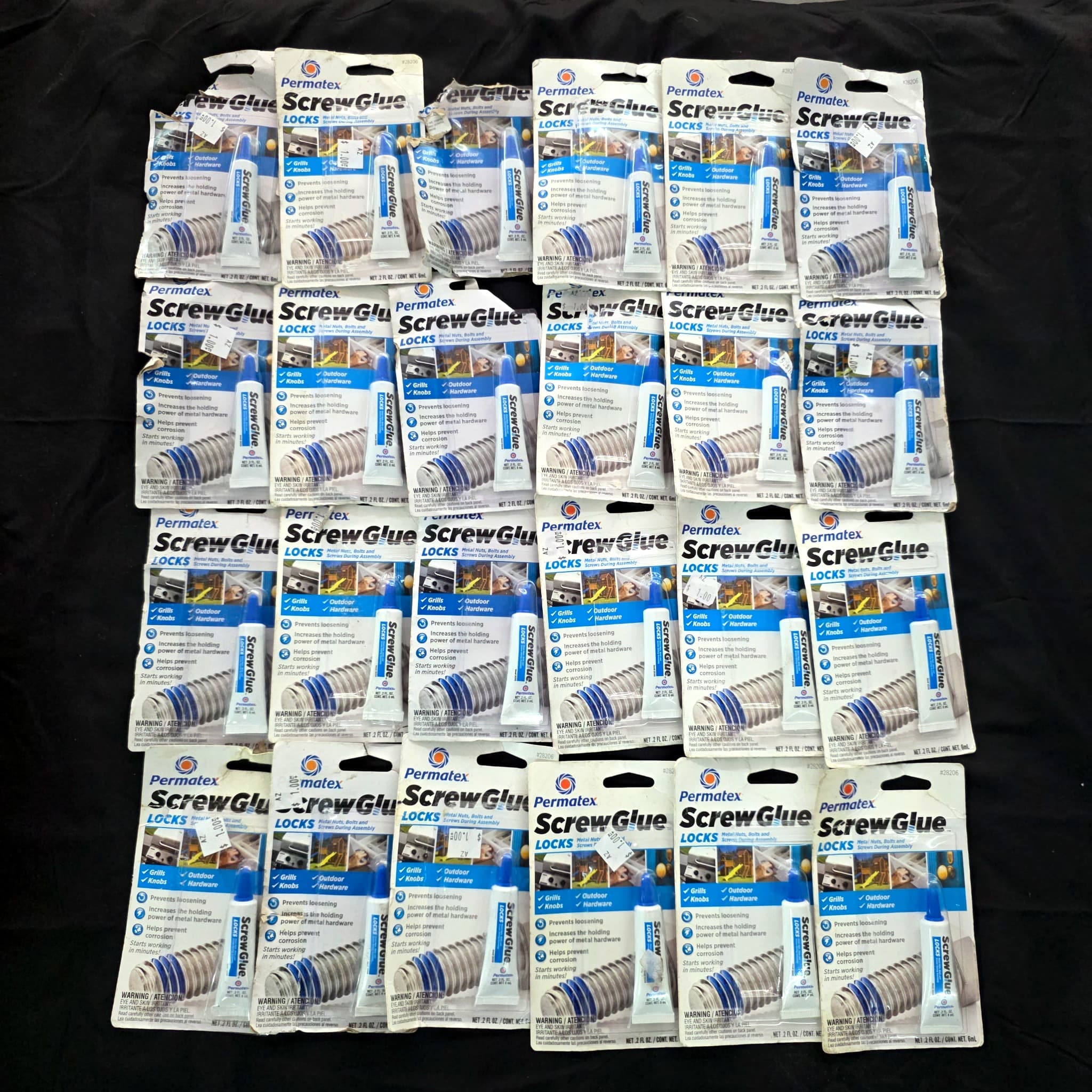 Lot of 24 Permatex ScrewGlue Locks, Brand New