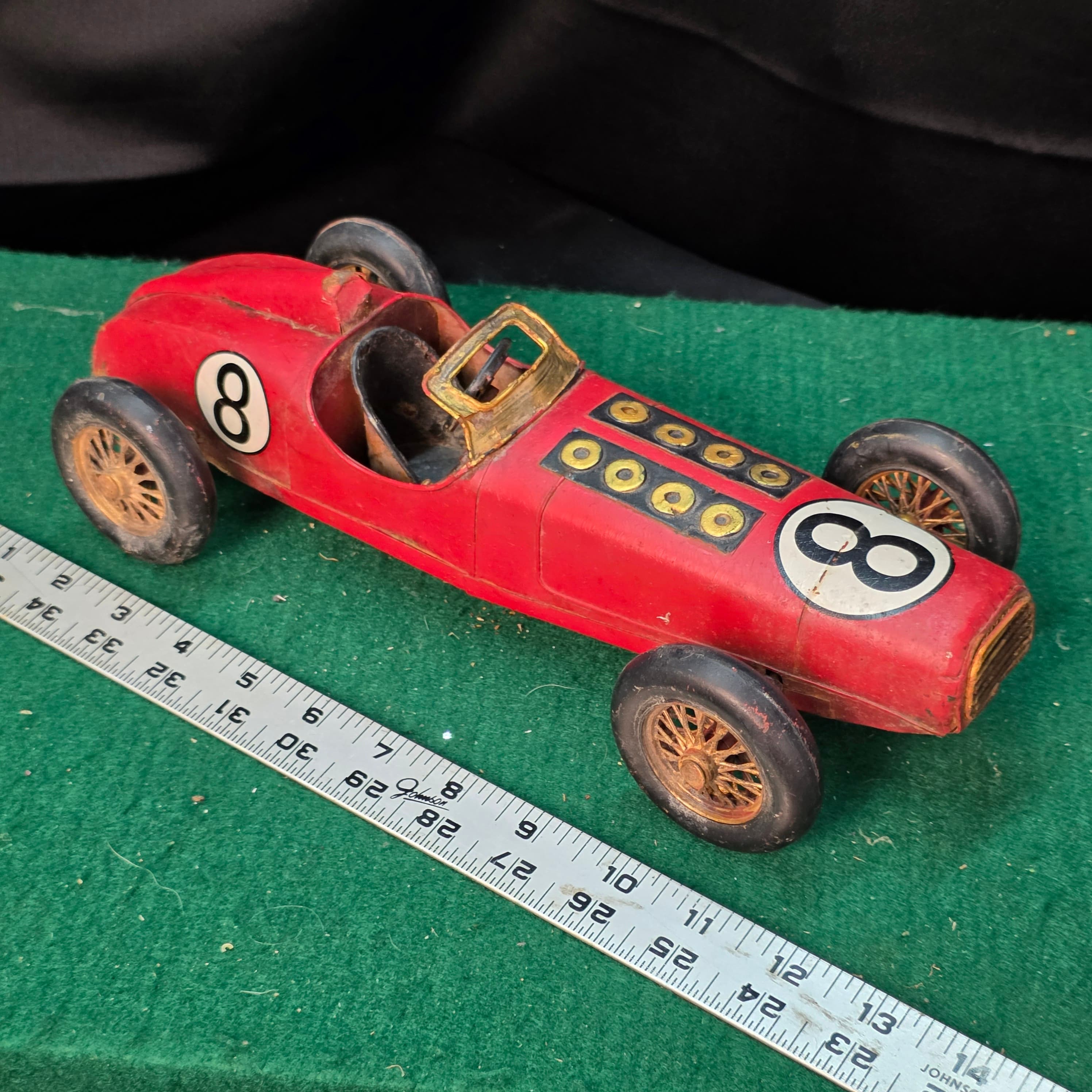 "Speed Racer" Red #8 Formula Racer Metal Model Car, 12.5"