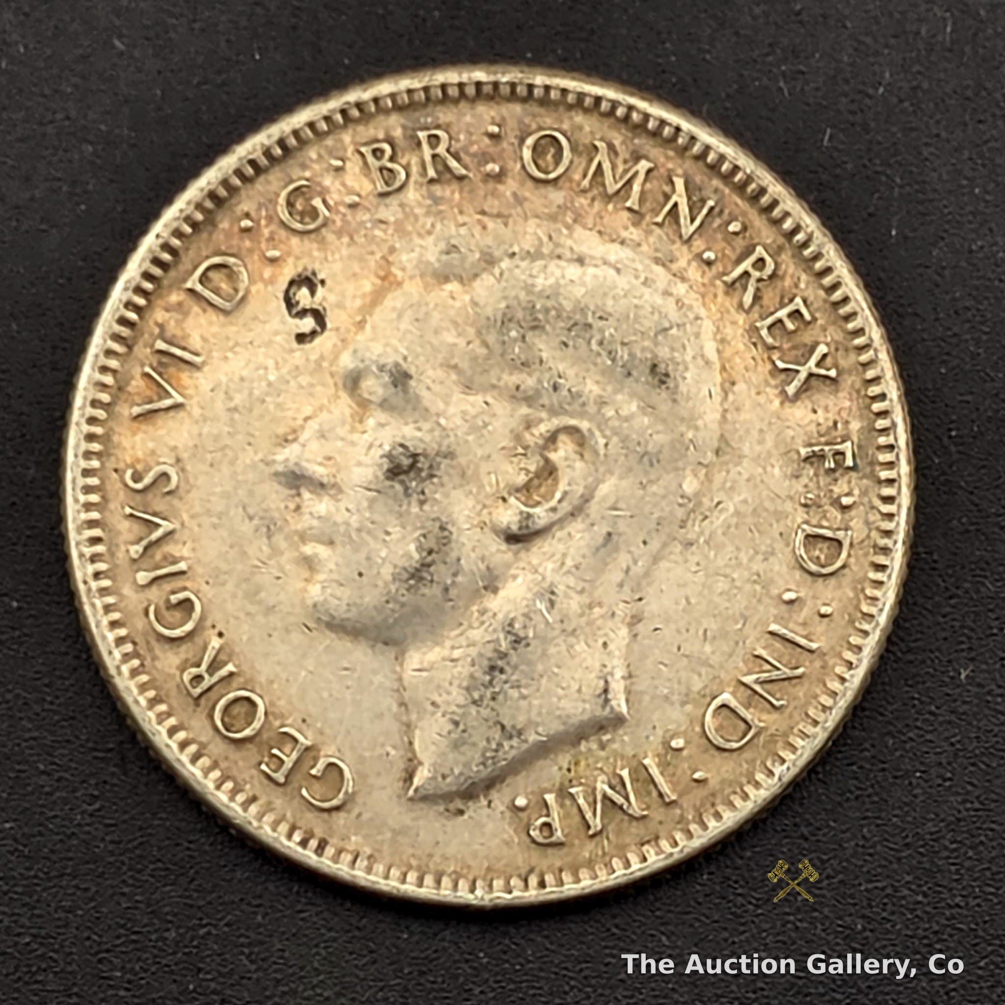 Australian Florin, George VI, Silver, Engraved Reverse